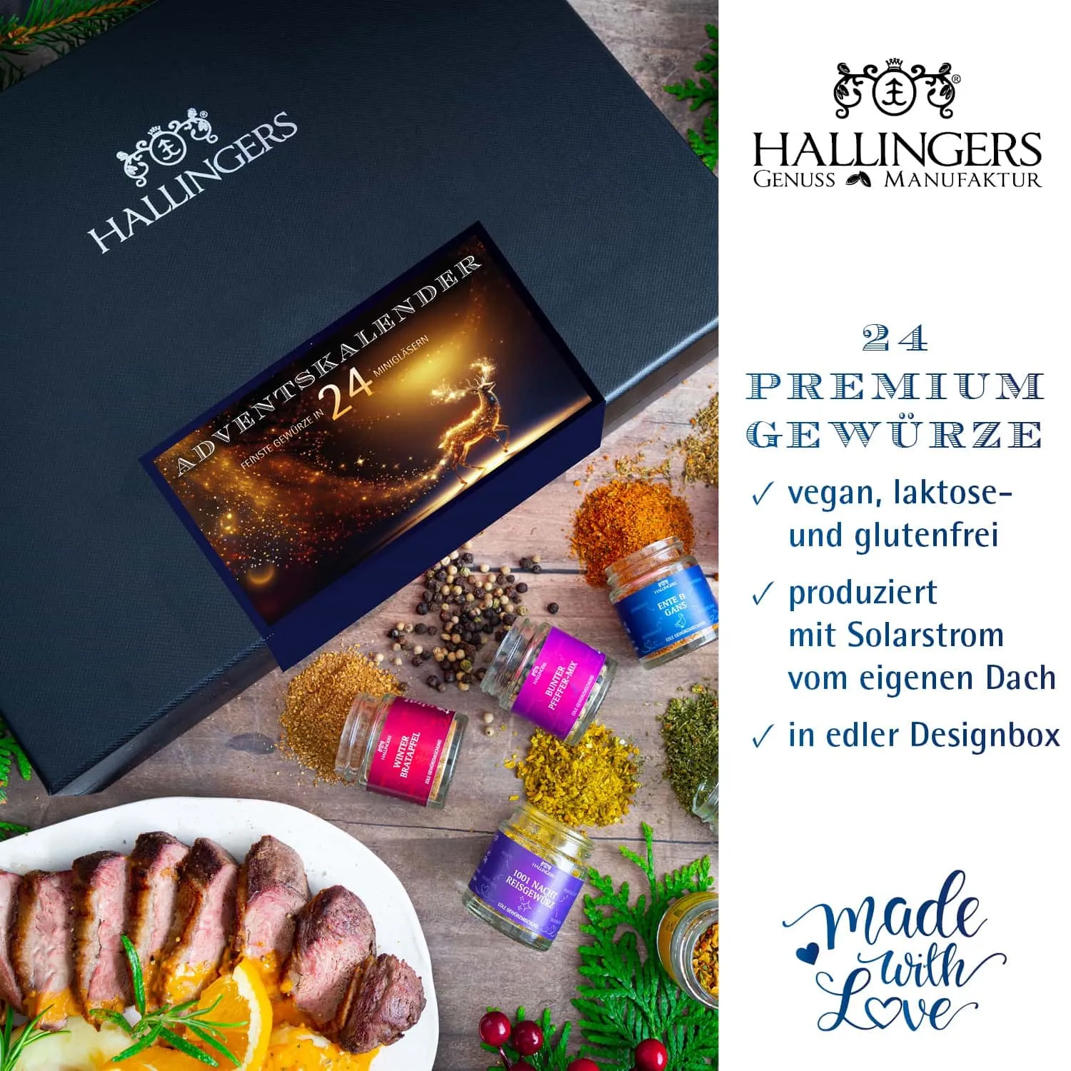 GEWÜRZ ADVENTSKALENDER - 24 Gewürze aus aller Welt als exklusive Gourmet-Selektion, stilvoll verpackt in einer edlen Box mit Rezept-Booklet. 24 besondere Genussmomente für Feinschmecker, Hobbyköche & die Adventszeit