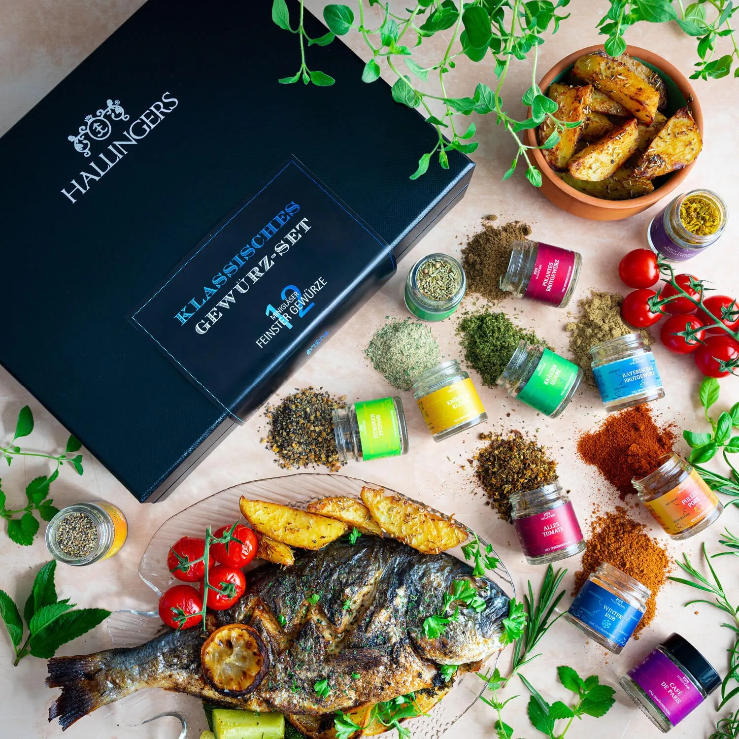 GEWÜRZ SET IN DER GESCHENKBOX - 12 Gewürze aus aller Welt als exklusive Gourmet-Selektion, stilvoll verpackt in einer hochwertigen Geschenkbox mit Rezept-Booklet. Die besondere Geschenkidee für Feinschmecker, Hobbyköche & Genussmomente