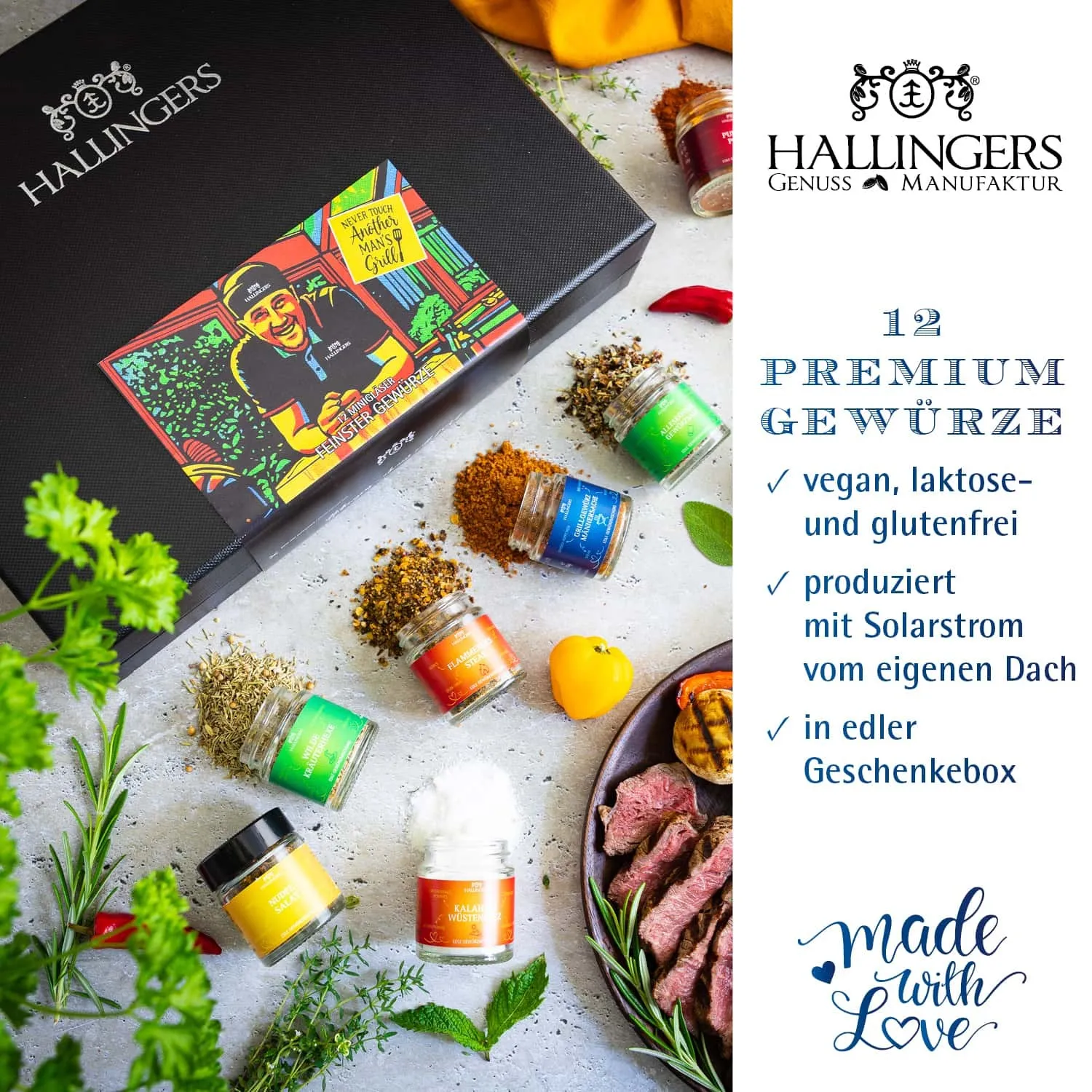 GEWÜRZ SET IN DER GESCHENKBOX - 12 Gewürze aus aller Welt als exklusive Gourmet-Selektion, stilvoll verpackt in einer hochwertigen Geschenkbox mit Rezept-Booklet. Die besondere Geschenkidee für Feinschmecker, Hobbyköche & Genussmomente
