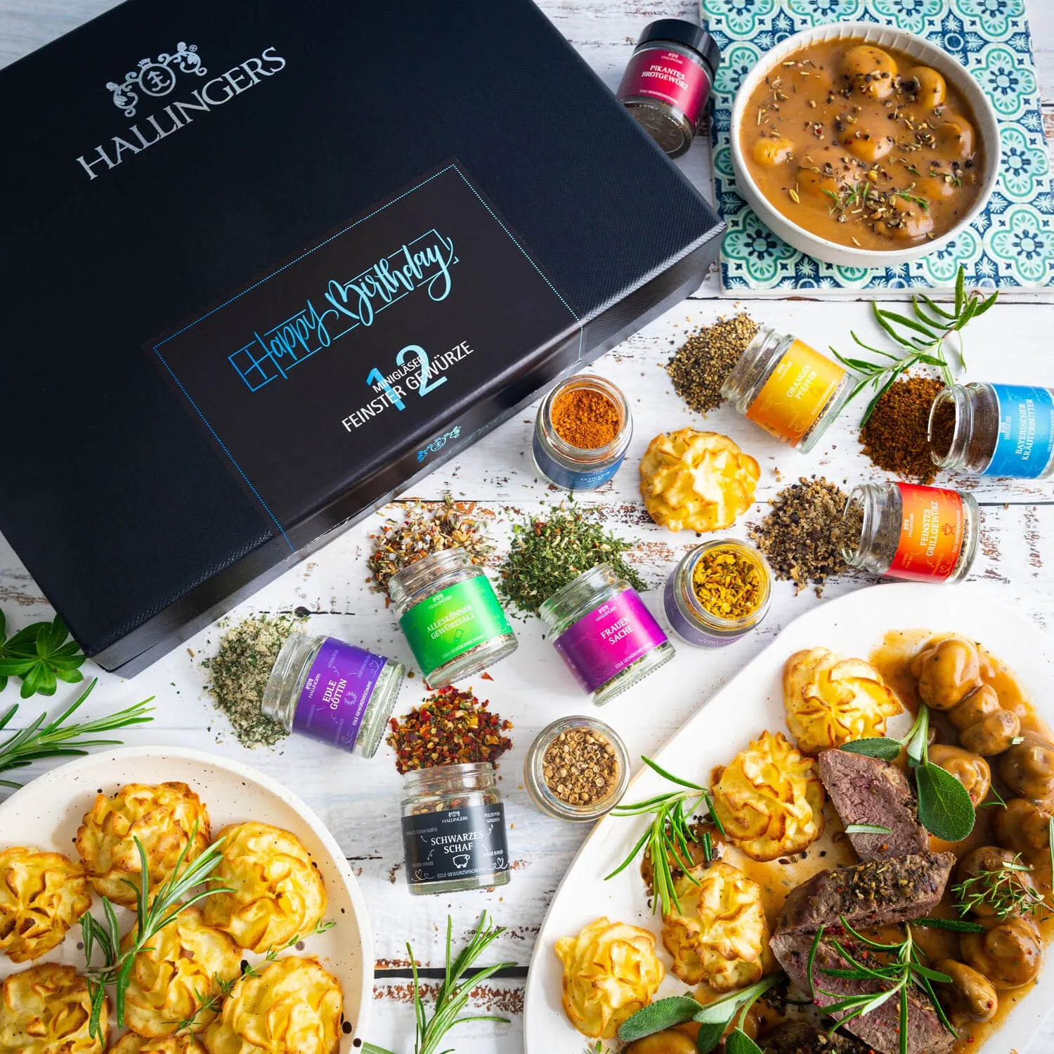 GEWÜRZ SET IN DER GESCHENKBOX - 12 Gewürze aus aller Welt als exklusive Gourmet-Selektion, stilvoll verpackt in einer hochwertigen Geschenkbox mit Rezept-Booklet. Die besondere Geschenkidee für Feinschmecker, Hobbyköche & Genussmomente