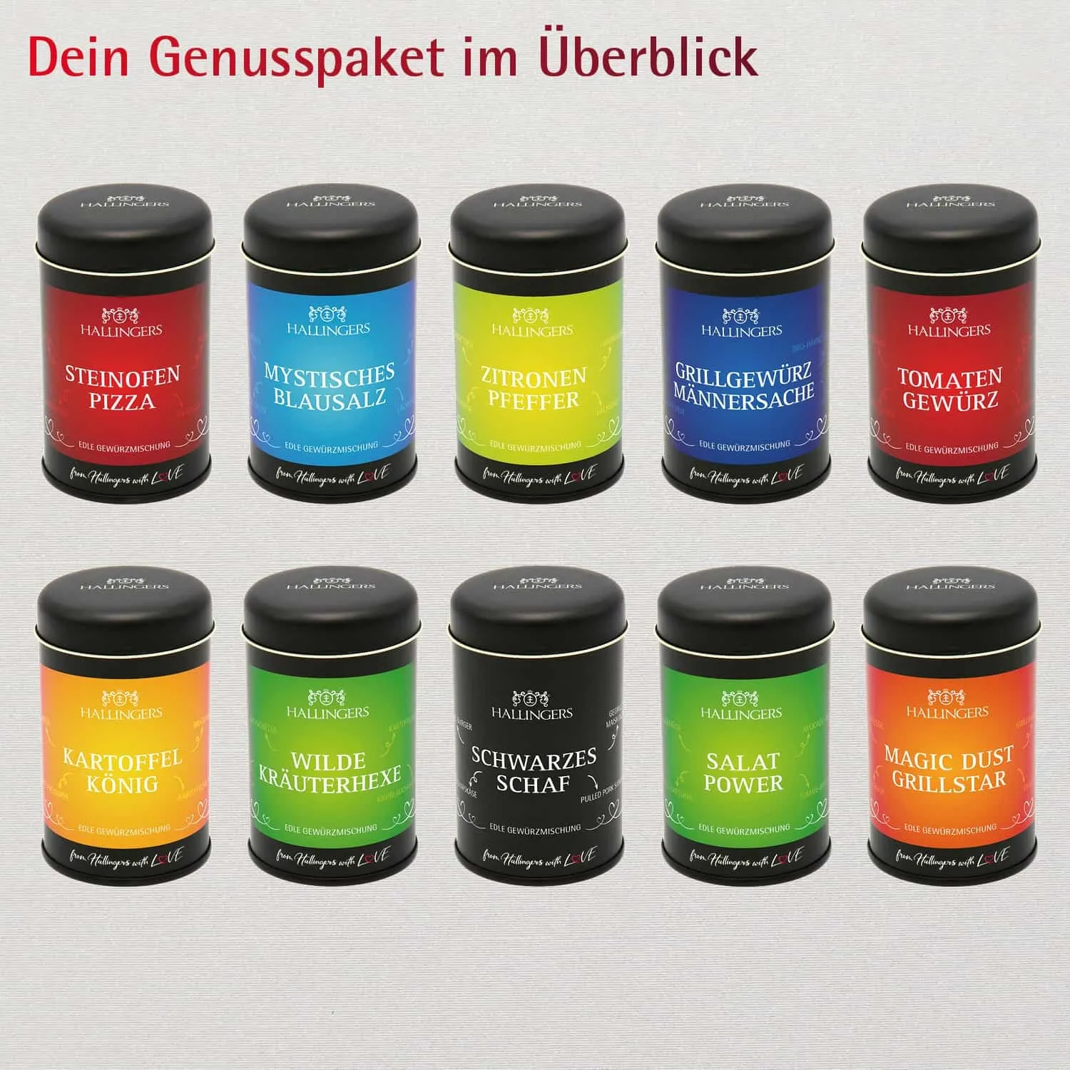 Best of Hallingers - Gewürz-Set, Probierset Aromadosen