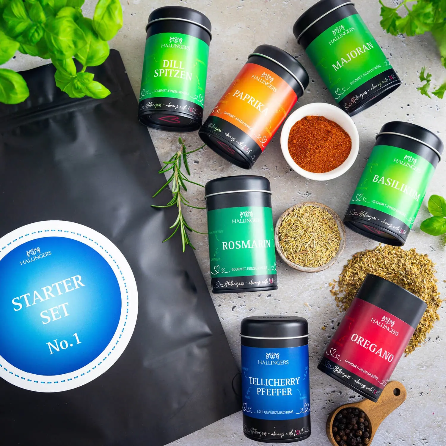 GEWÜRZ SET MIT TRAGETASCHE - Selektion unserer Besten als exklusives Gourmet-Probierset in edlen Aromadosen & stilvoller Tragetasche. Die besondere Geschenkidee für Feinschmecker, Hobbyköche & genussvolle Geschmacksmomente