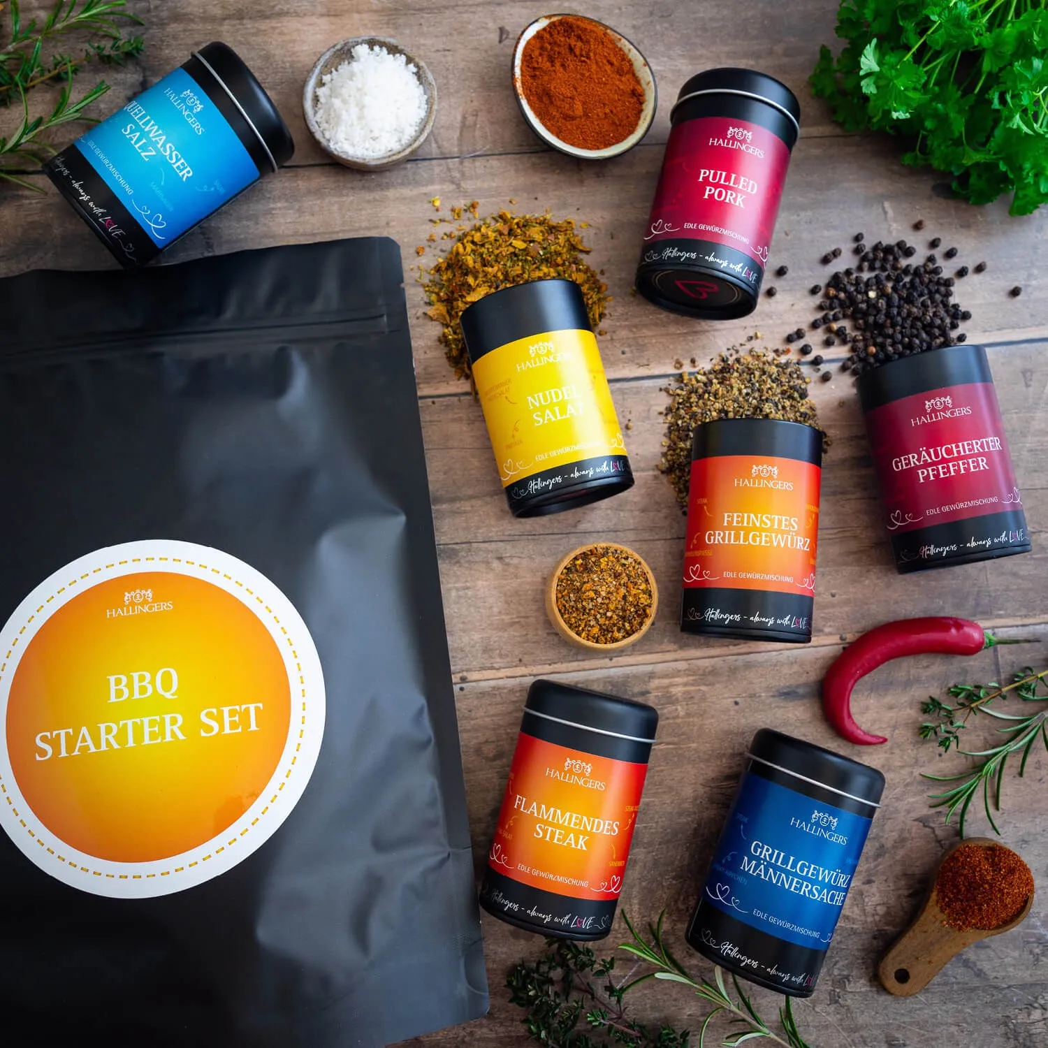 GEWÜRZ SET MIT TRAGETASCHE - Selektion unserer Besten als exklusives Gourmet-Probierset in edlen Aromadosen & stilvoller Tragetasche. Die besondere Geschenkidee für Feinschmecker, Hobbyköche & genussvolle Geschmacksmomente