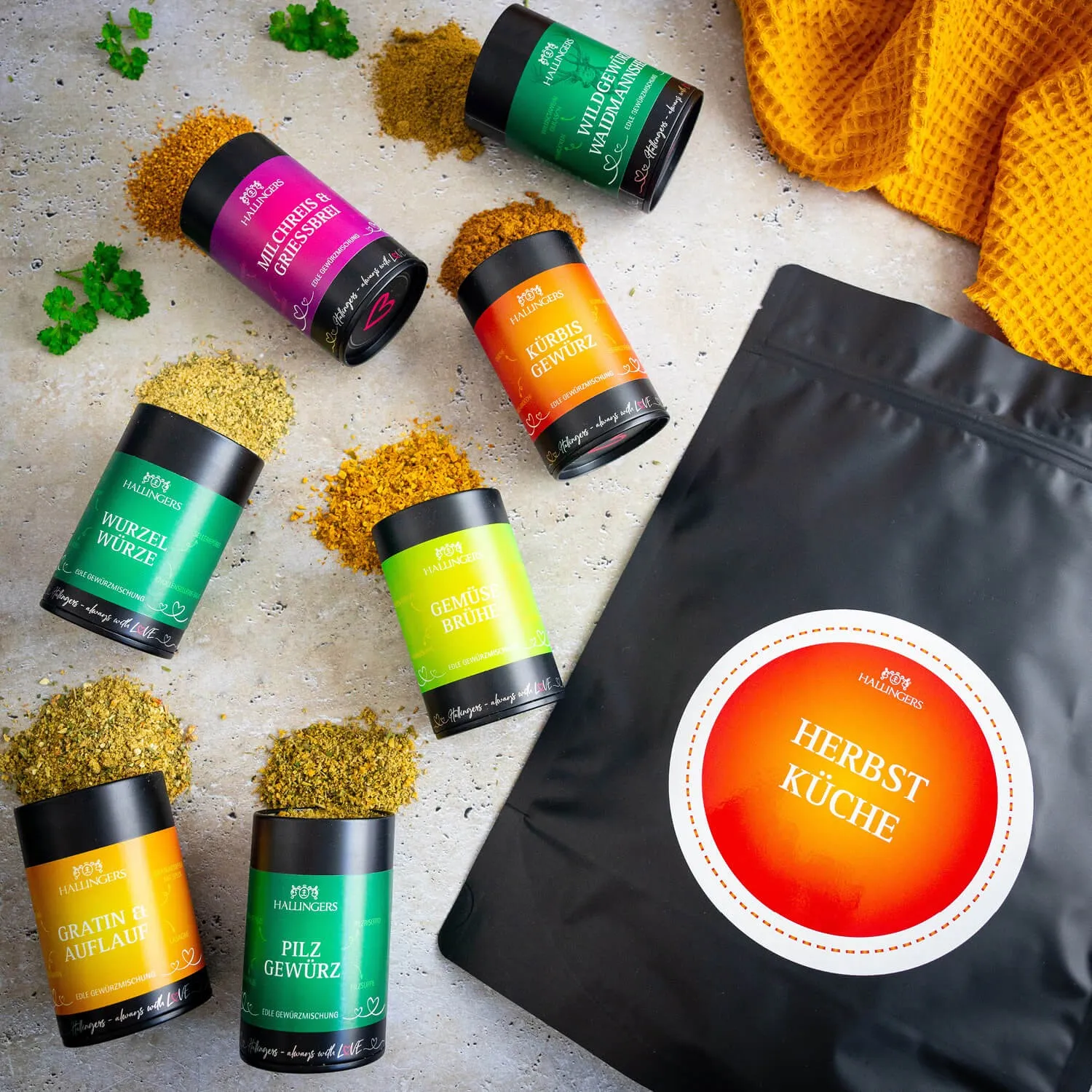 GEWÜRZ SET MIT TRAGETASCHE - Selektion unserer Besten als exklusives Gourmet-Probierset in edlen Aromadosen & stilvoller Tragetasche. Die besondere Geschenkidee für Feinschmecker, Hobbyköche & genussvolle Geschmacksmomente