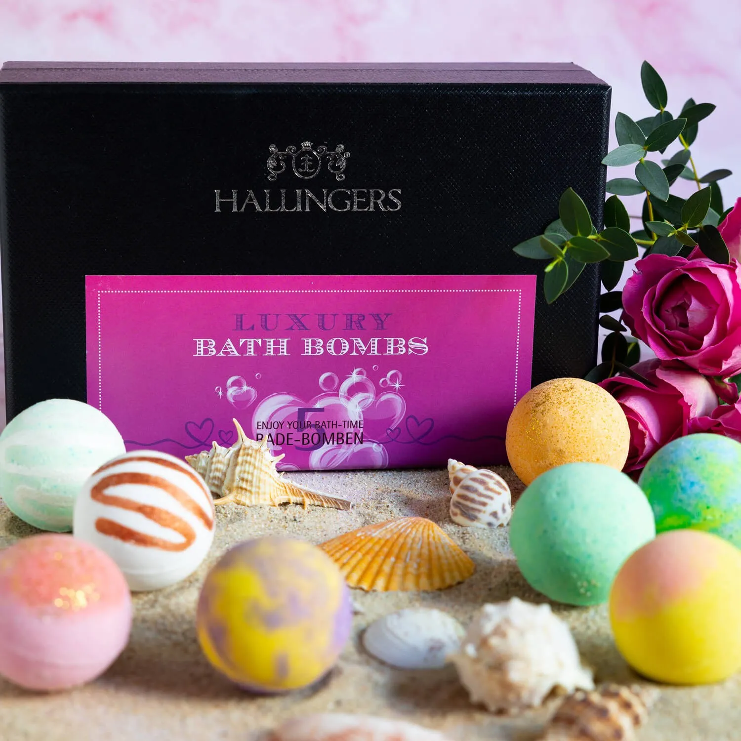 BADEBOMBEN SET IN DER GESCHENKBOX - 5x Badekugeln & Bath Bombs für entspannende Wellness-, Spa- & Wohlfühlmomente, stilvoll verpackt in einer edlen Geschenkbox. Die besondere Geschenkidee für Frauen, Entspannung & Me-Time