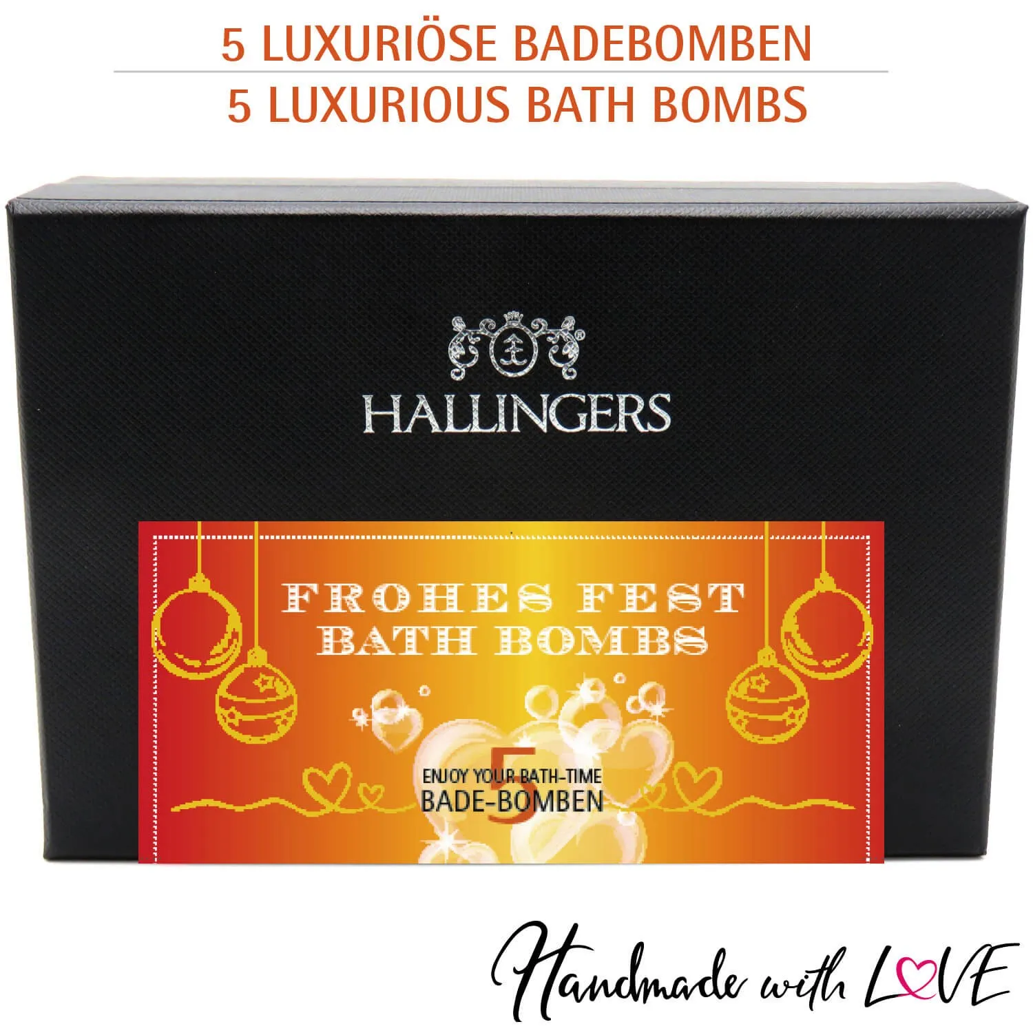 Frohes Fest - Bath Bombs - Orange - Badebomben-Set, 5 Badekugeln Bath Bomb