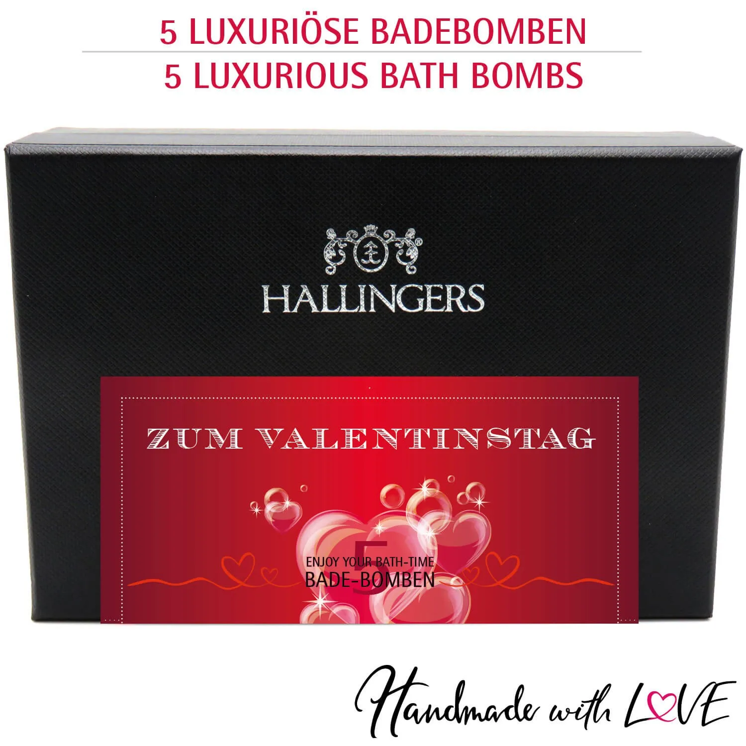 Zum Valentinstag - Badebomben-Set, 5 Badekugeln Bath Bomb