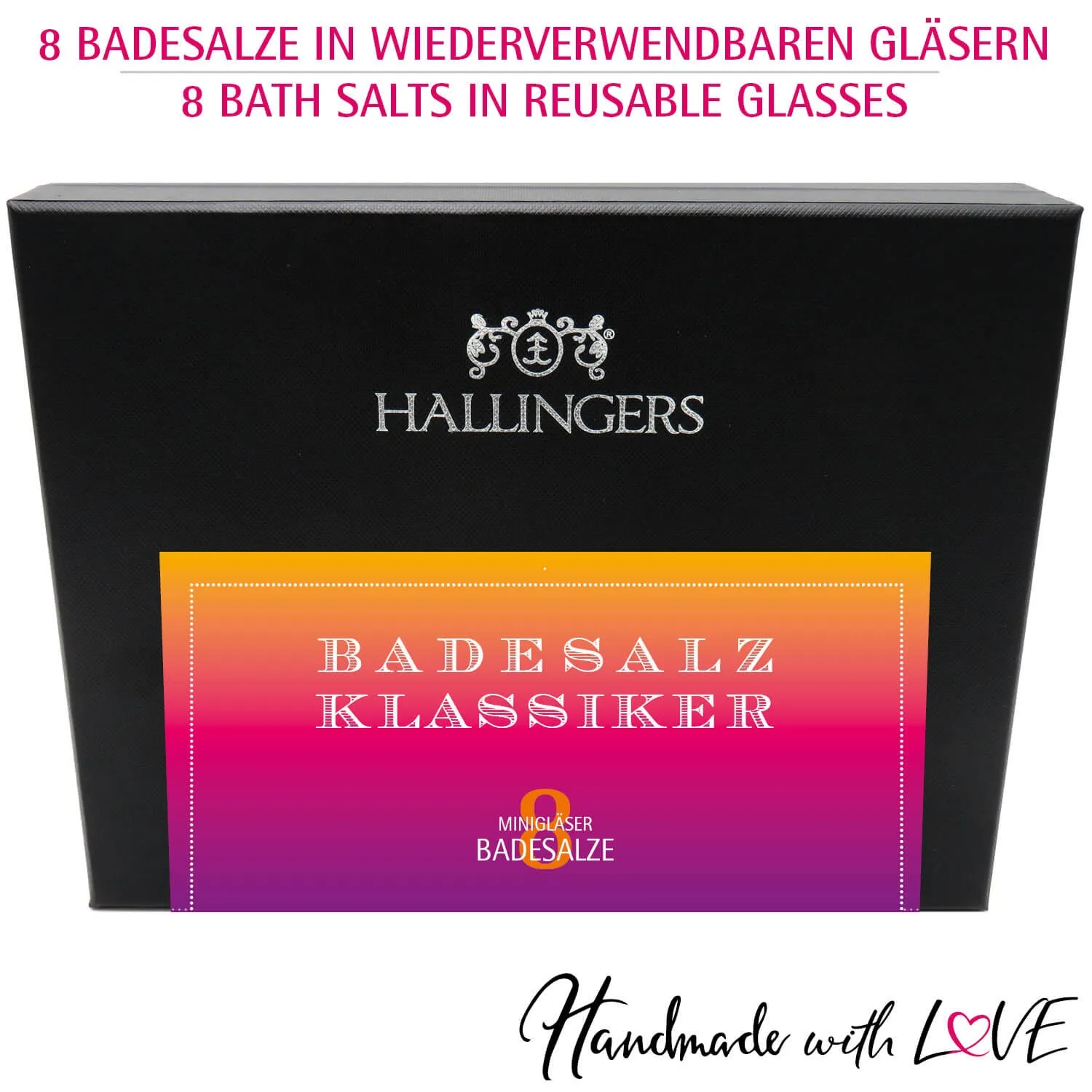 Badesalz Klassiker - Pink - Badesalze-Set, 8x Badezusatz Totes Meer