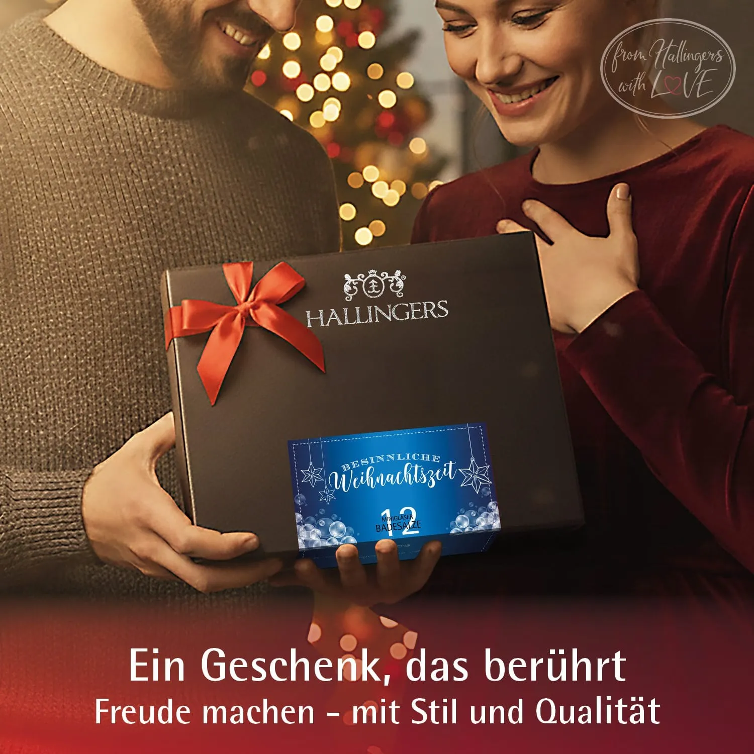 Besinnliche Weihnachtszeit - Badesalze-Set, 12x Badezusatz Totes Meer