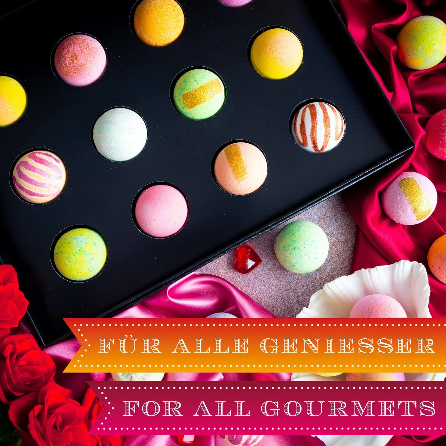 BESONDERS STATT GEWÖHNLICH - Edition \Luxury Bath Bombs - DU + ICH =...\: Schluss mit Geschenksets, die nur durch ihre Verpackung beeindrucken - der Unterschied zeigt sich, wo jede Badebombe ein eigenes Spa-Erlebnis voller Duft & Entspannung schafft