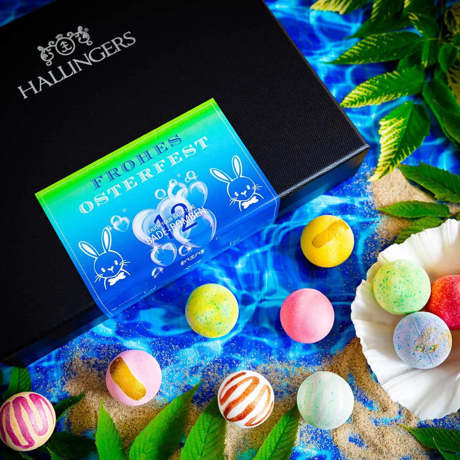 BADEBOMBEN SET IN DER GESCHENKBOX - 12x Badekugeln & Bath Bombs für entspannende Wellness-, Spa- & Wohlfühlmomente, stilvoll verpackt in einer edlen Geschenkbox. Die besondere Geschenkidee für Frauen, Entspannung & Me-Time