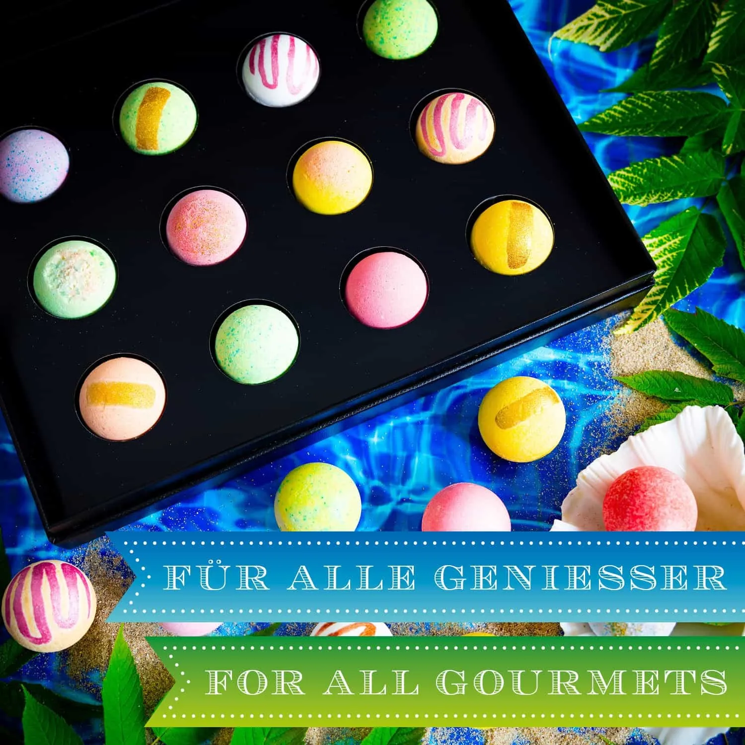 BESONDERS STATT GEWÖHNLICH - Edition \Frohes Osterfest - Blue\: Schluss mit Geschenksets, die nur durch ihre Verpackung beeindrucken - der Unterschied zeigt sich, wo jede Badebombe ein eigenes Spa-Erlebnis voller Duft & Entspannung schafft