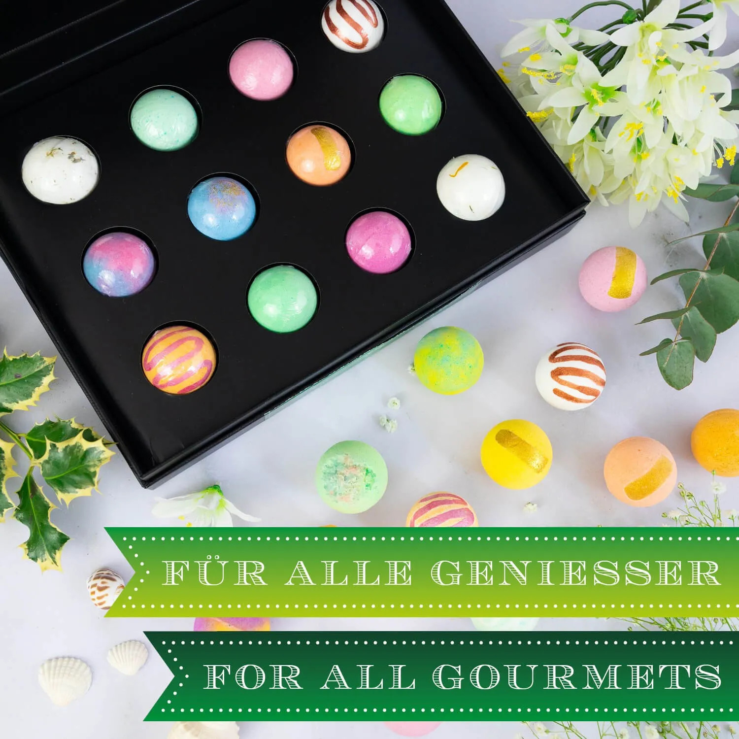 BESONDERS STATT GEWÖHNLICH - Edition \Merry Christmas - Bath Bombs -...\: Schluss mit Geschenksets, die nur durch ihre Verpackung beeindrucken - der Unterschied zeigt sich, wo jede Badebombe ein eigenes Spa-Erlebnis voller Duft & Entspannung schafft