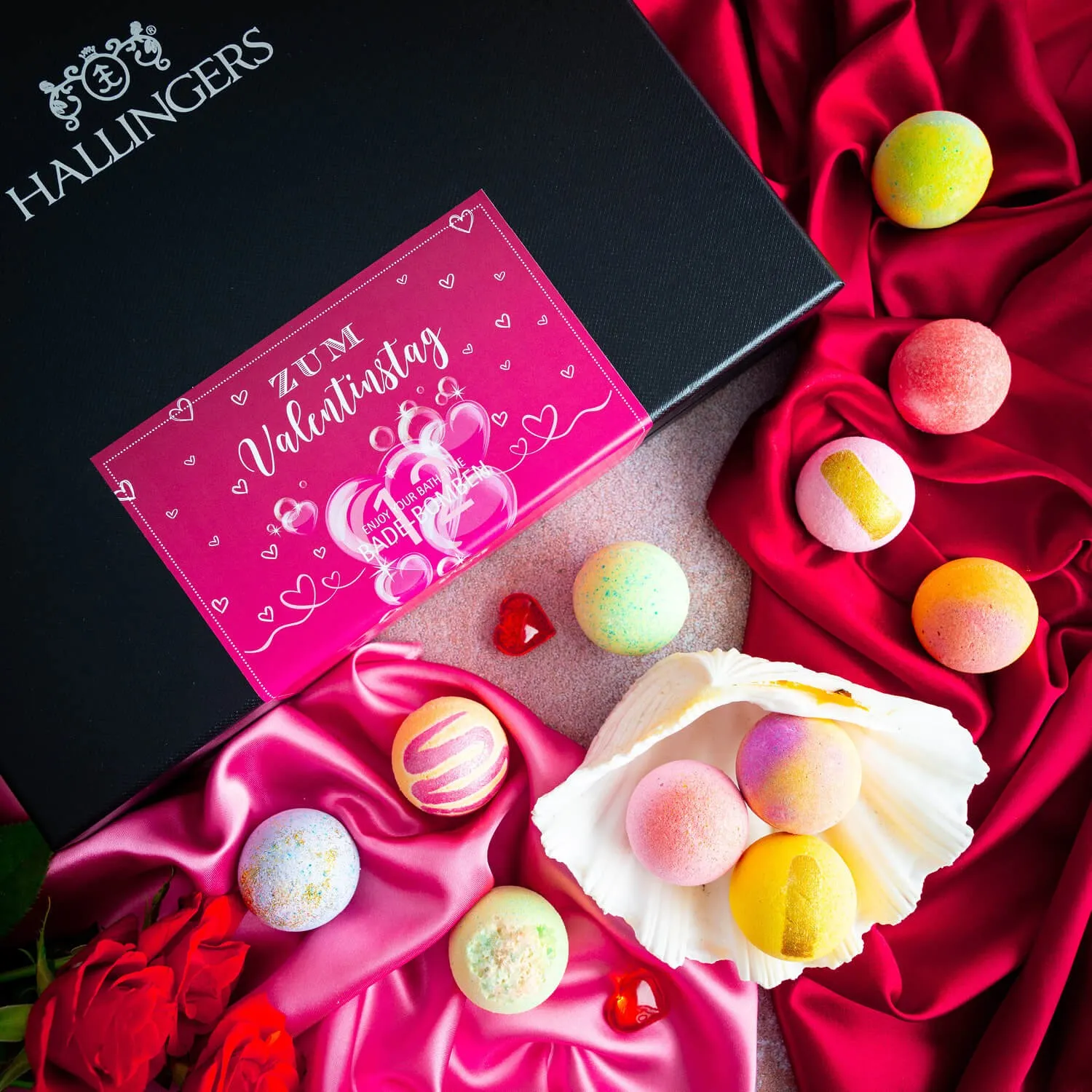 BADEBOMBEN SET IN DER GESCHENKBOX - 12x Badekugeln & Bath Bombs für entspannende Wellness-, Spa- & Wohlfühlmomente, stilvoll verpackt in einer edlen Geschenkbox. Die besondere Geschenkidee für Frauen, Entspannung & Me-Time