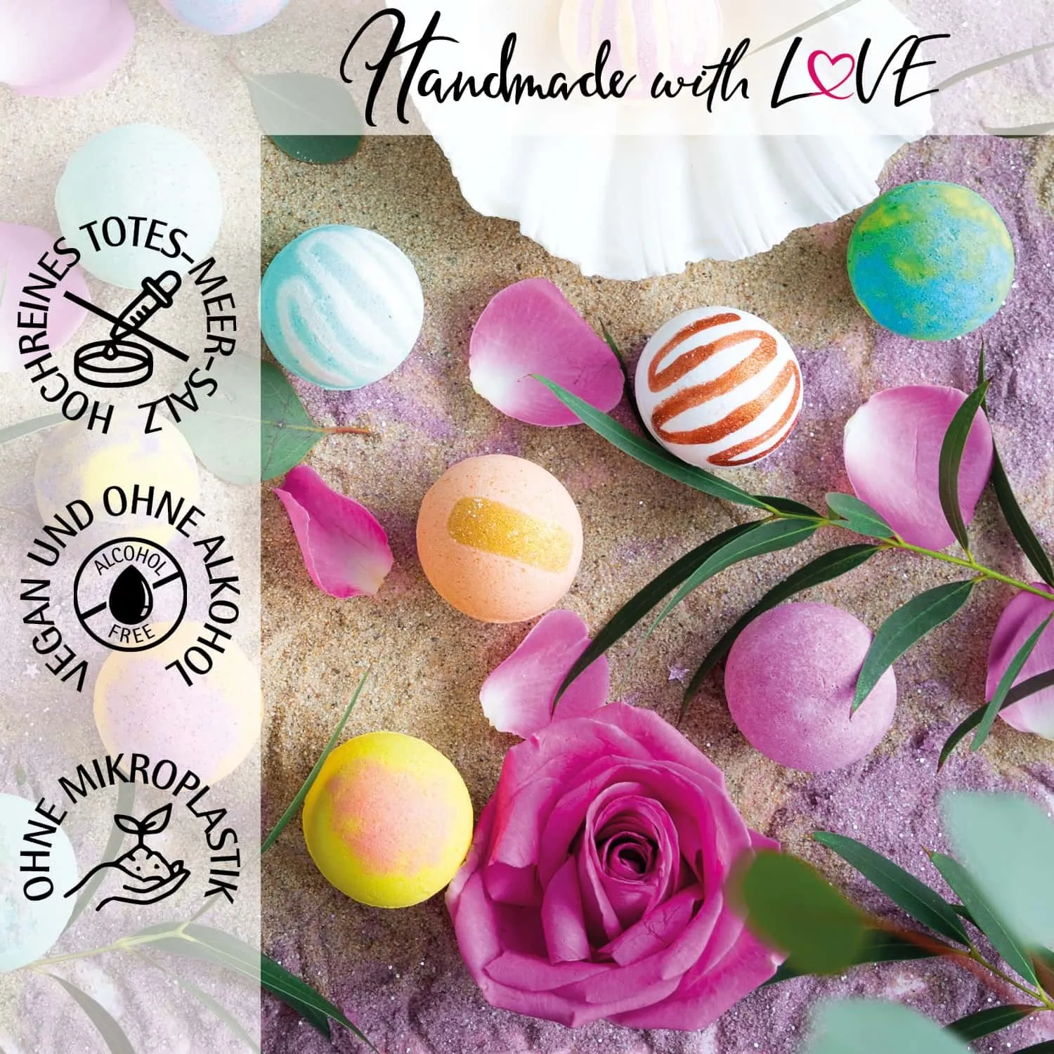 Zum Valentinstag - Badebomben-Set, 12 Badekugeln Bath Bomb