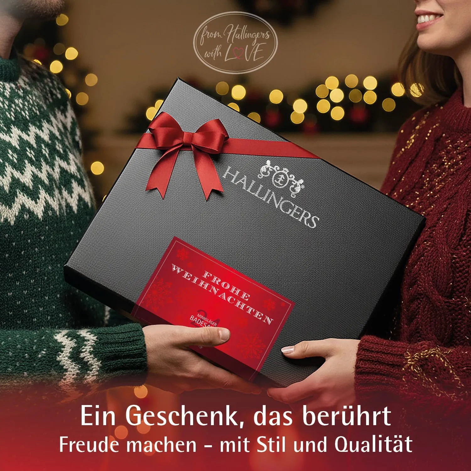 Frohe Weihnachten - Badesalze-Set, 24x Badezusatz Totes Meer