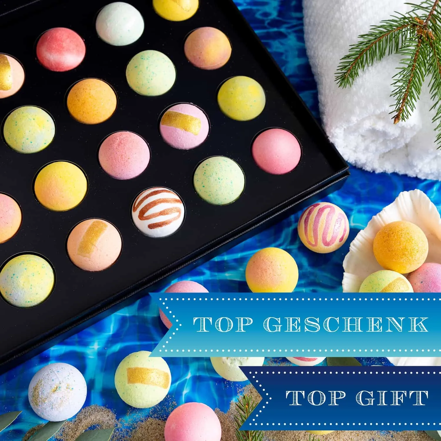 BESONDERS STATT GEWÖHNLICH - Edition \Schöne Weihnachten\: Schluss mit Geschenksets, die nur durch ihre Verpackung beeindrucken - der Unterschied zeigt sich, wo jede Badebombe ein eigenes Spa-Erlebnis voller Duft & Entspannung schafft