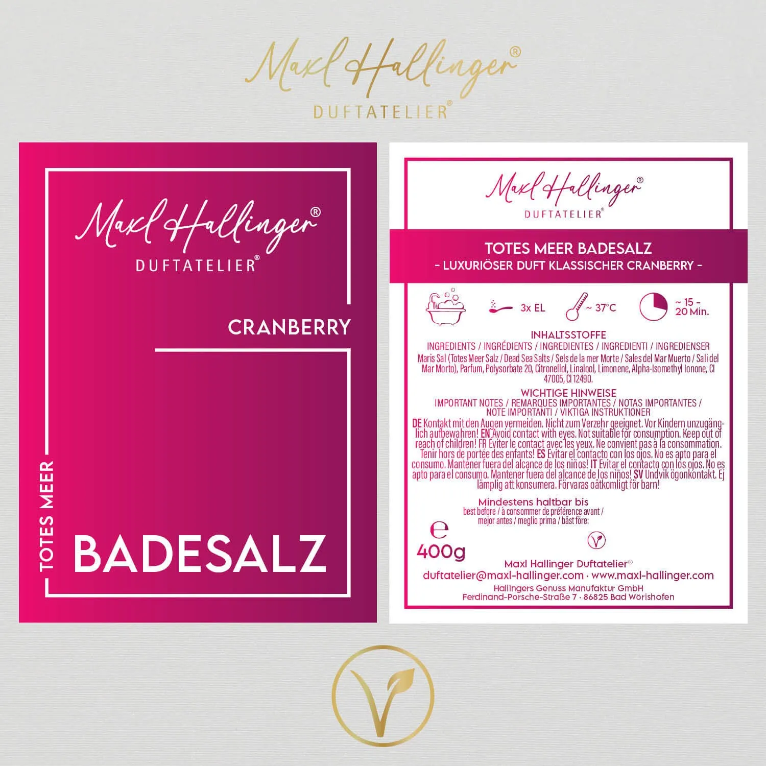 Cranberry - Badesalze, Badezusatz Totes Meer