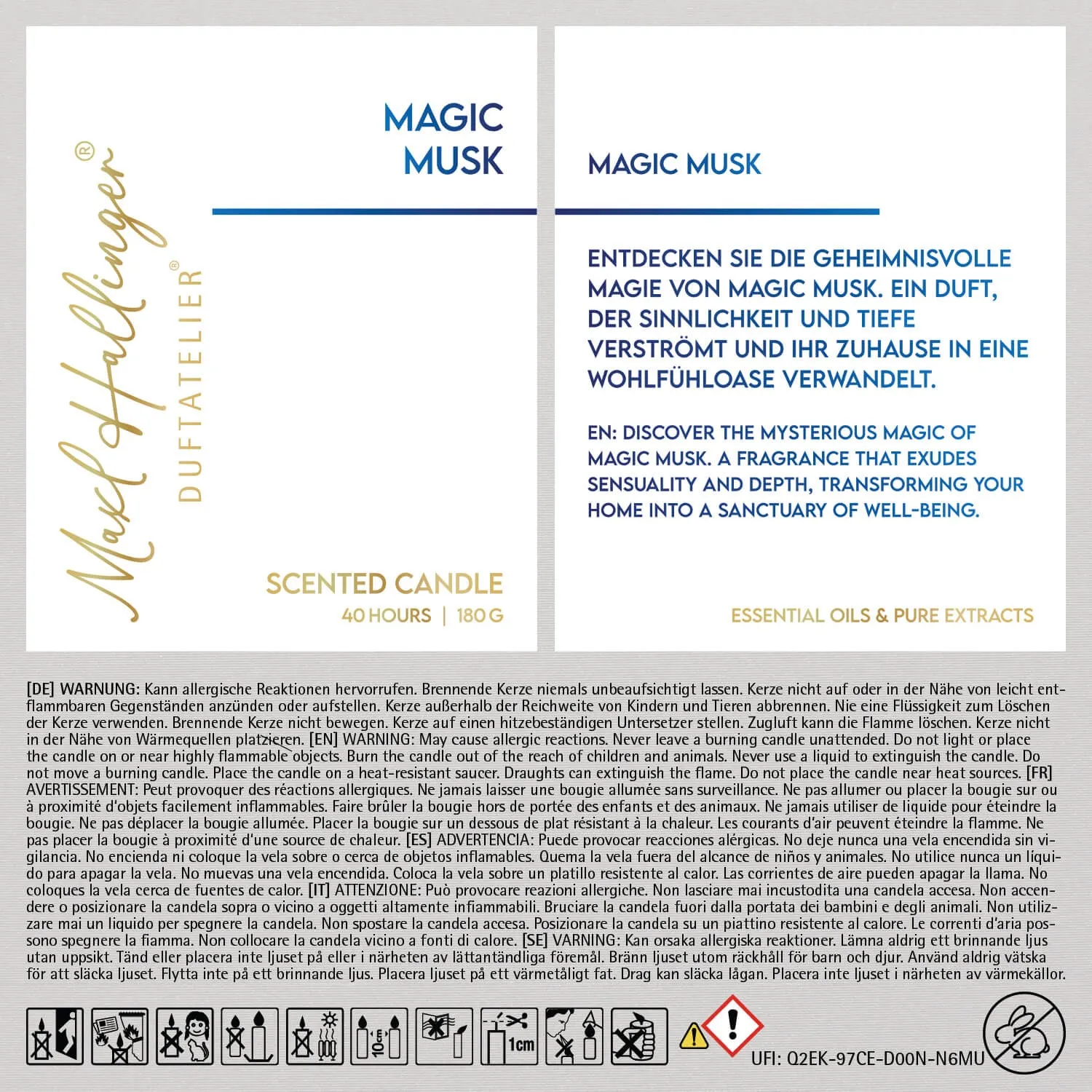 Magic Musk (Moschus) - Duftkerze, 40h Raumduft Sojawachs