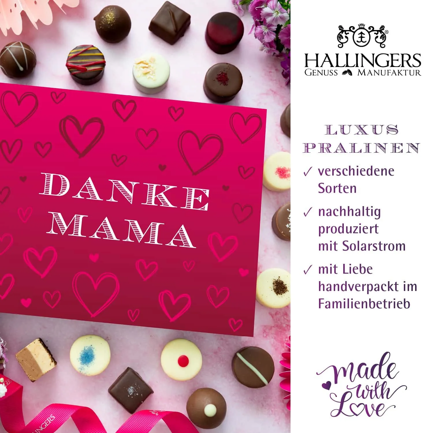 BESONDERS STATT GEWÖHNLICH - Edition \Muttertag pink\: Während andere auf Masse setzen, entsteht echter Feinkost-Genuss durch perfekt abgestimmte Spezialitäten (großes Mitbringsel Schokolade, Pralinen, Sekt, Tee, Nougat & Gummibären)