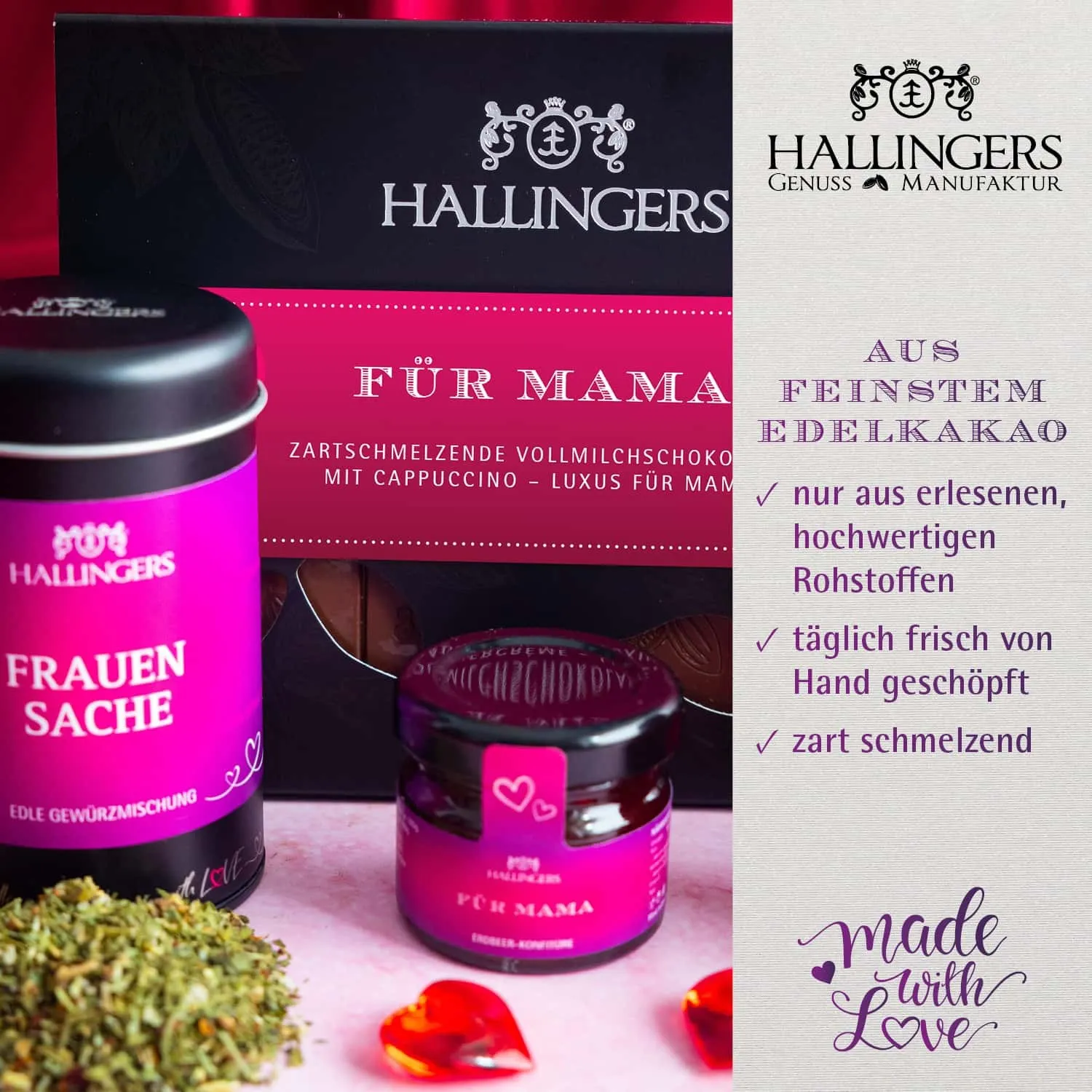 BESONDERS STATT GEWÖHNLICH - Edition \Zum Muttertag\: Während andere auf Masse setzen, entsteht echter Feinkost-Genuss durch perfekt abgestimmte Spezialitäten (großes Mitbringsel Pralinen, Tafel Schokolade, Gewürze & Konfitüre)