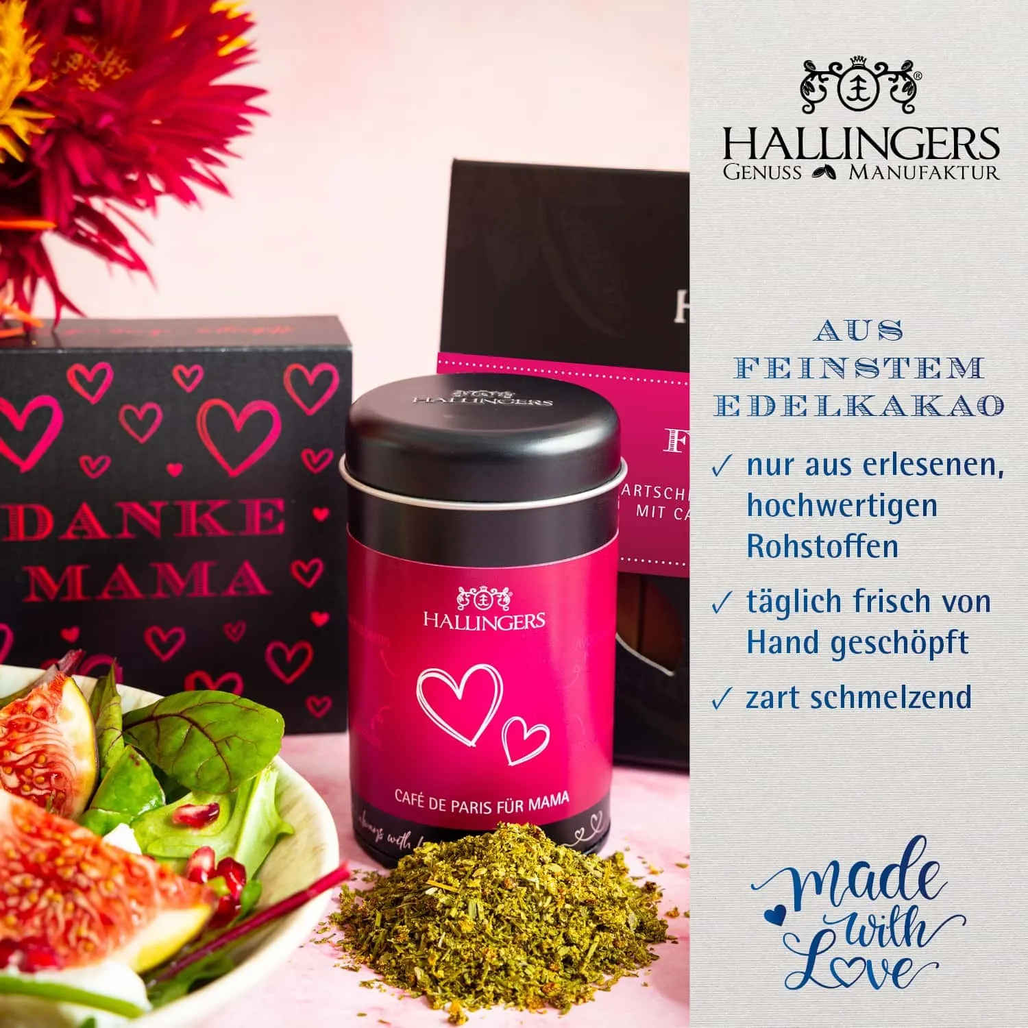 BESONDERS STATT GEWÖHNLICH - Edition \Für Mama\: Während andere auf Masse setzen, entsteht echter Feinkost-Genuss durch perfekt abgestimmte Spezialitäten (großes Mitbringsel Nougatmandeln, Pralinen, Schokolade, Konfitüre & Gewürz)