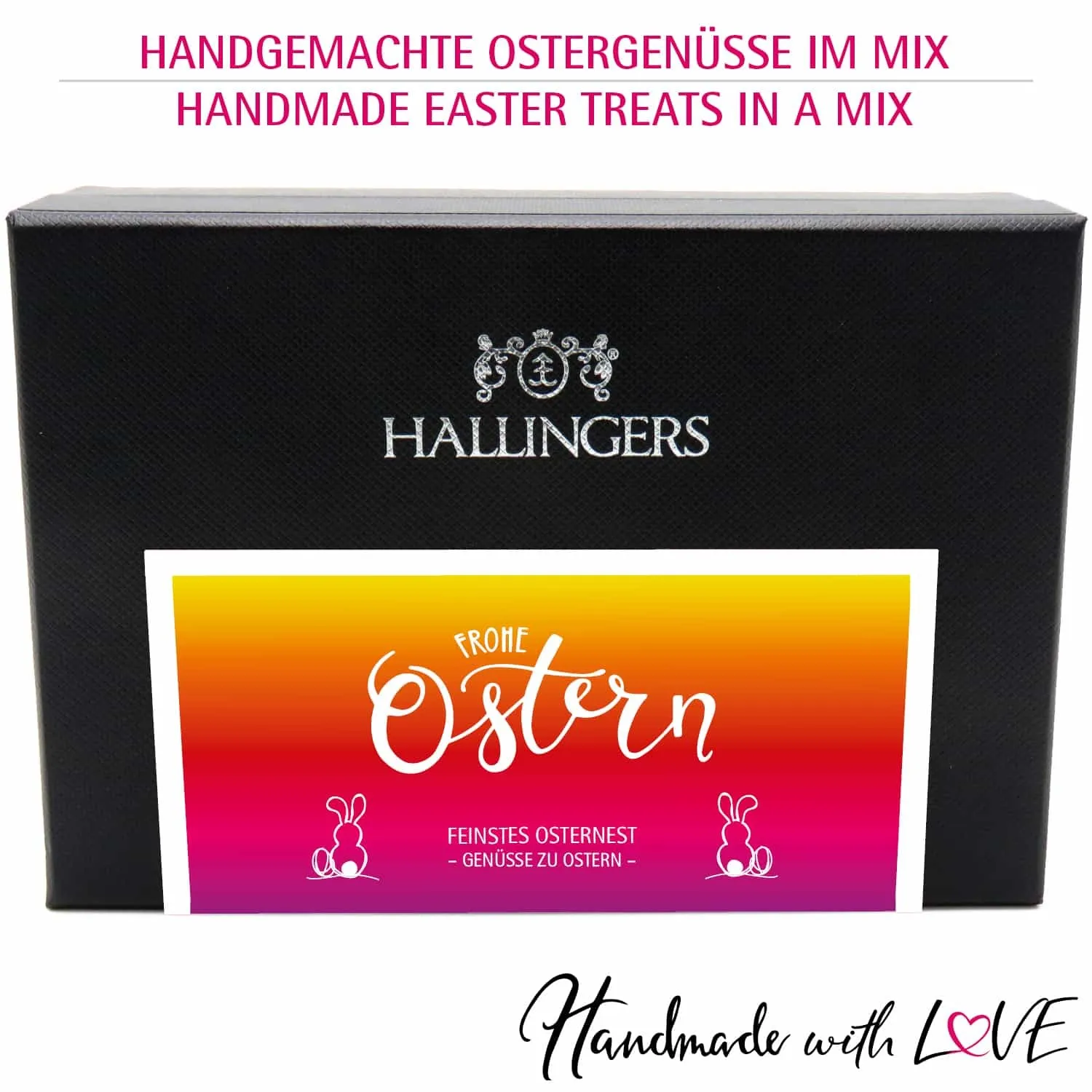Frohe Ostern Osternest (großes Osternest Pralinen-Ostereier, Eigewürz & Fruchtsaftbärchen) - Feinkost-Set, Gourmet-Auswahl XL