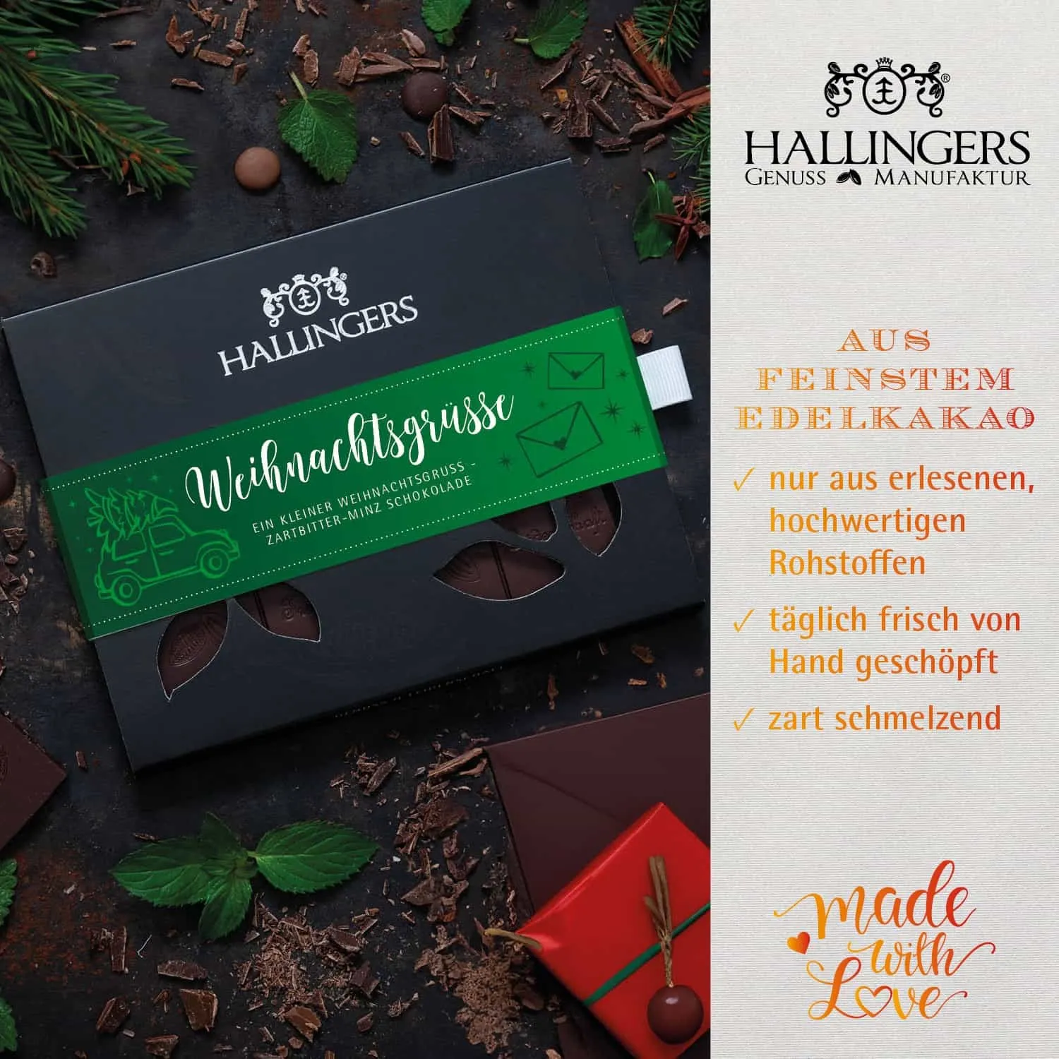 Berauschendes Fest (großes Mitbringsel Tafel Schokolade, Gin, 9er Pralinen & Nougat-Mandeln) - Feinkost-Set, Gourmet-Auswahl XXL