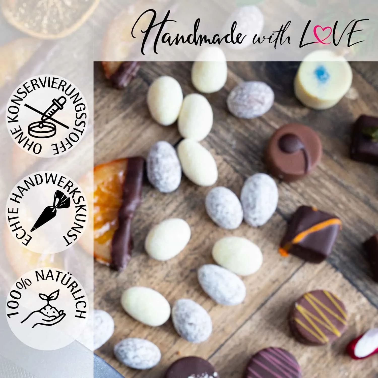 Weihnachts-Naschmix XXL (großes Mitbringsel Pralinen, Nougat-Mandeln & dragierte Orangenscheiben) - Feinkost-Set, Gourmet-Auswahl XXL