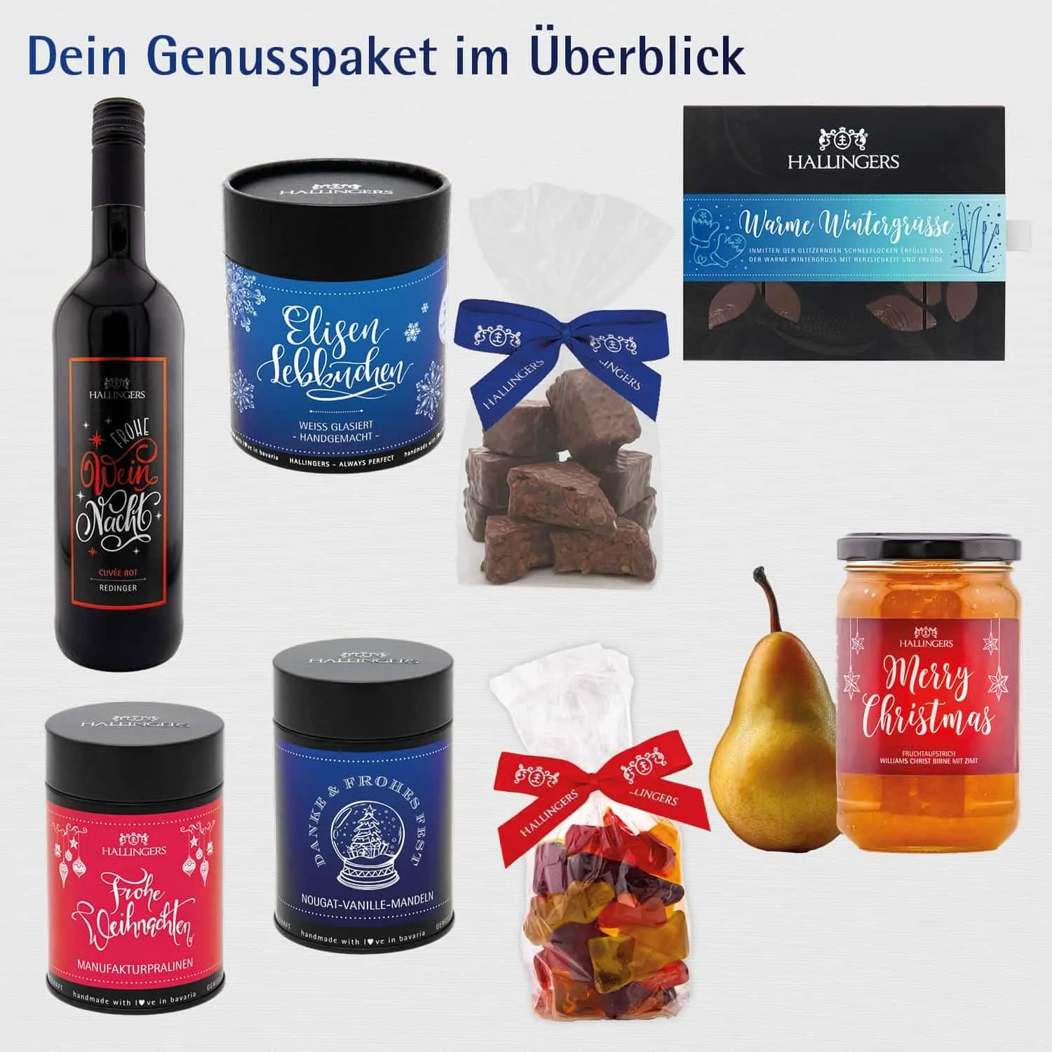 Weihnachtspackerl (großes Mitbringsel Wein, Schokolade, Lebkuchen, Mandeln, Konfitüre & mehr) - Feinkost-Set, Gourmet-Auswahl XXL