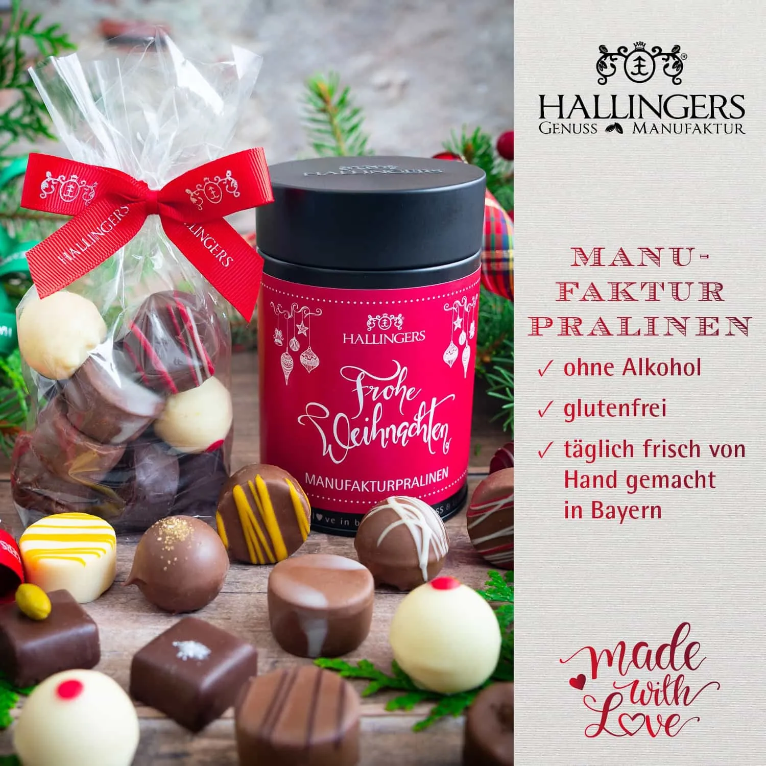 BESONDERS STATT GEWÖHNLICH - Edition \Süße Weihnachten\: Während andere auf Masse setzen, entsteht echter Feinkost-Genuss durch perfekt abgestimmte Spezialitäten (großes Mitbringsel Pralinen, Schokolade, Fruchtsaftbärchen, Mandeln & mehr)