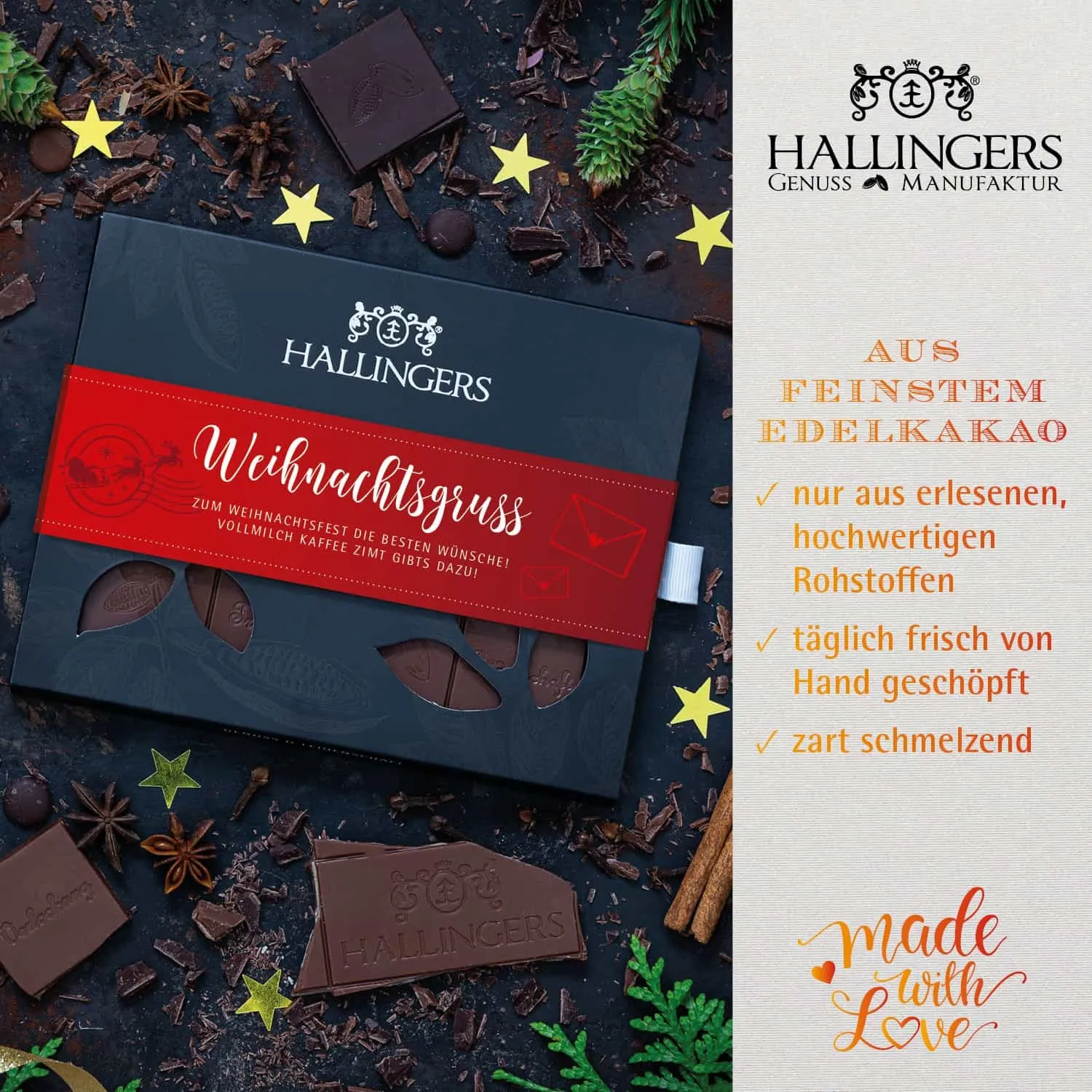 Süße Weihnachten (großes Mitbringsel Pralinen, Schokolade, Fruchtsaftbärchen, Mandeln & mehr) - Feinkost-Set, Gourmet-Auswahl XXL