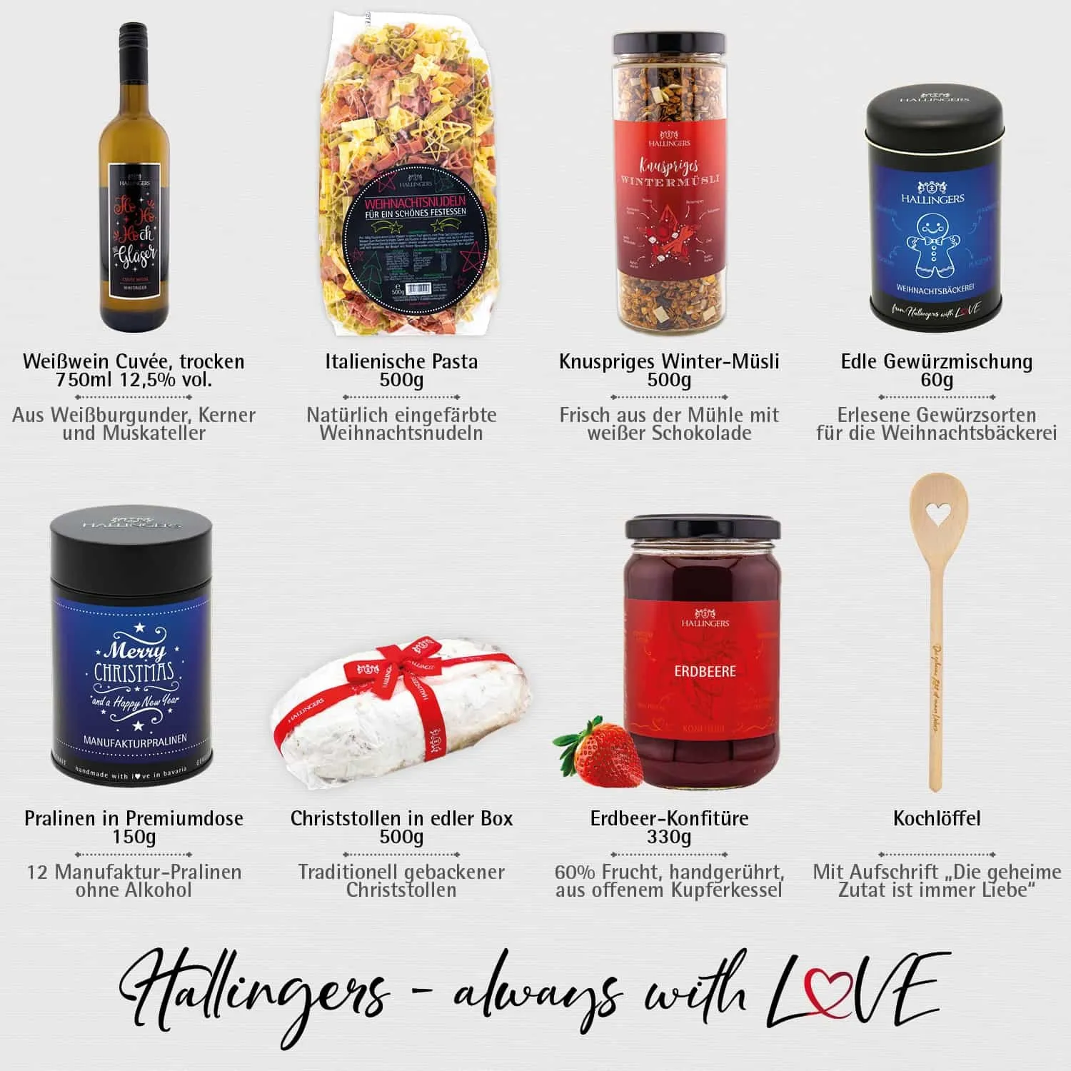 Weihnachten Family (Selektion Stollen, Pasta, Gin, Punsch, Müsli, Tee, Nougat, Gewürz & mehr) - Feinkost-Set, XXL-Geschenkkorb Gourmet