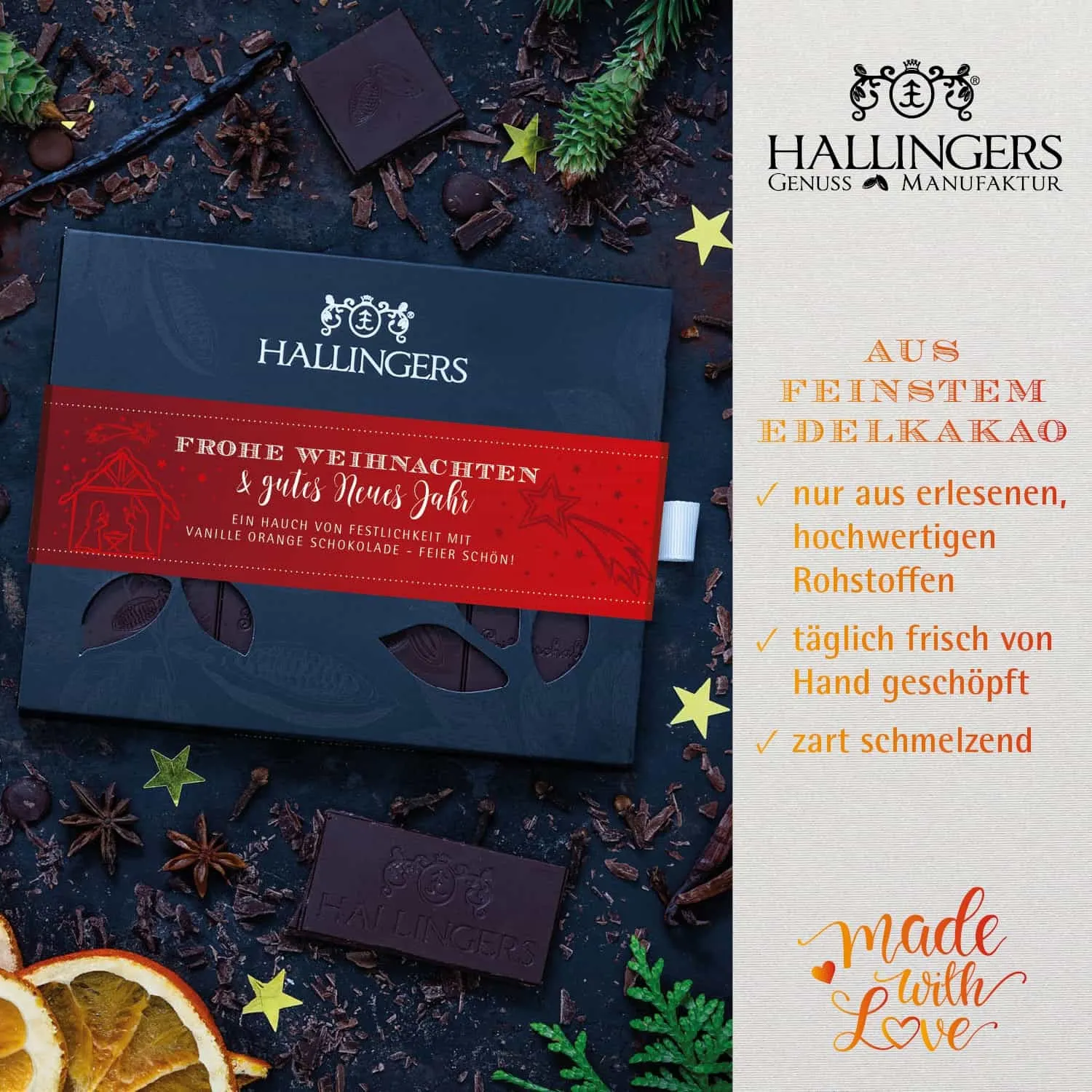 Stollen & More (großes Mitbringsel Christstollen, Schokolade, Tee, Mandeln & 20er Pralinen) - Feinkost-Set, Gourmet-Auswahl XXL