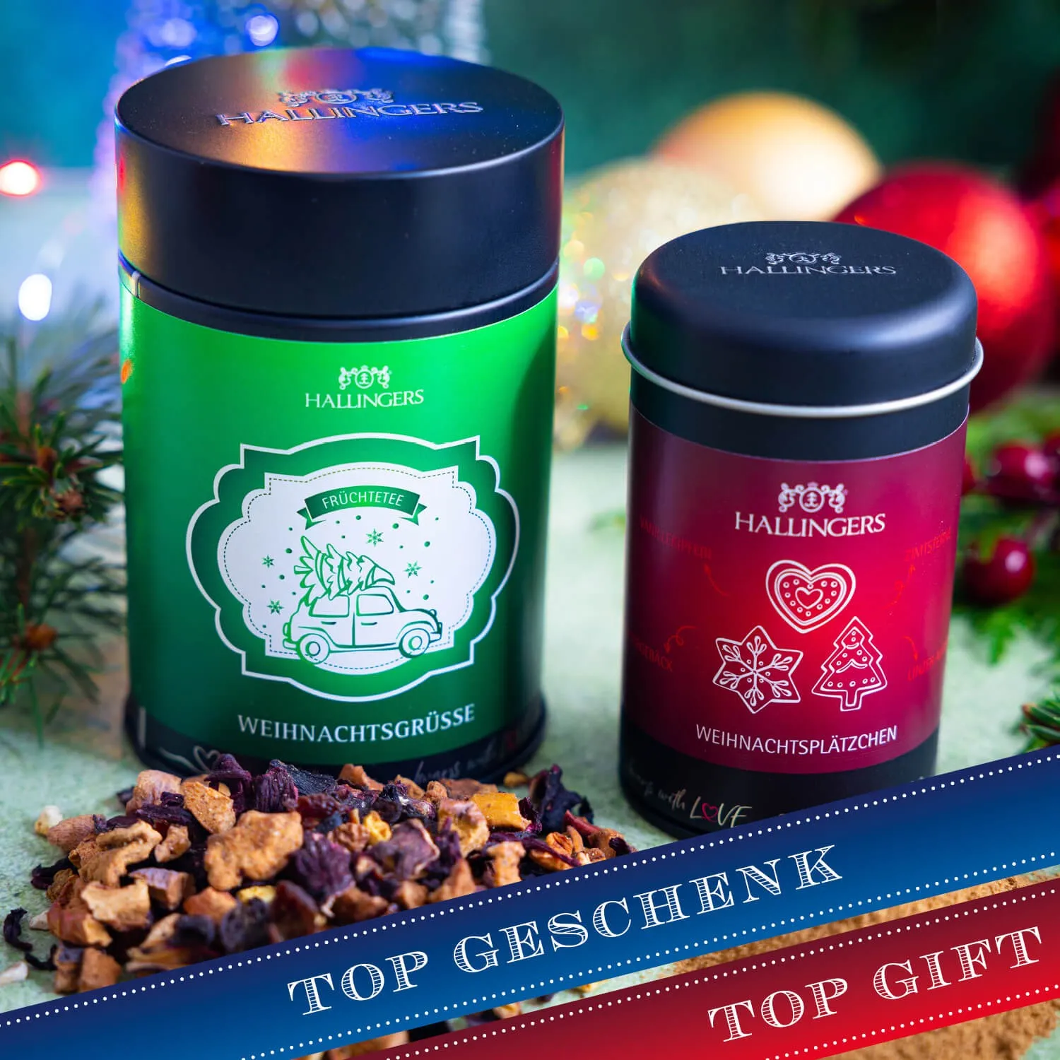 BESONDERS STATT GEWÖHNLICH - Edition \Fröhliche Weihnachten\: Während andere auf Masse setzen, entsteht echter Feinkost-Genuss durch perfekt abgestimmte Spezialitäten (großes Mitbringsel Schokolade Tee Pralinen Nougat-Mandeln & Gewürz)