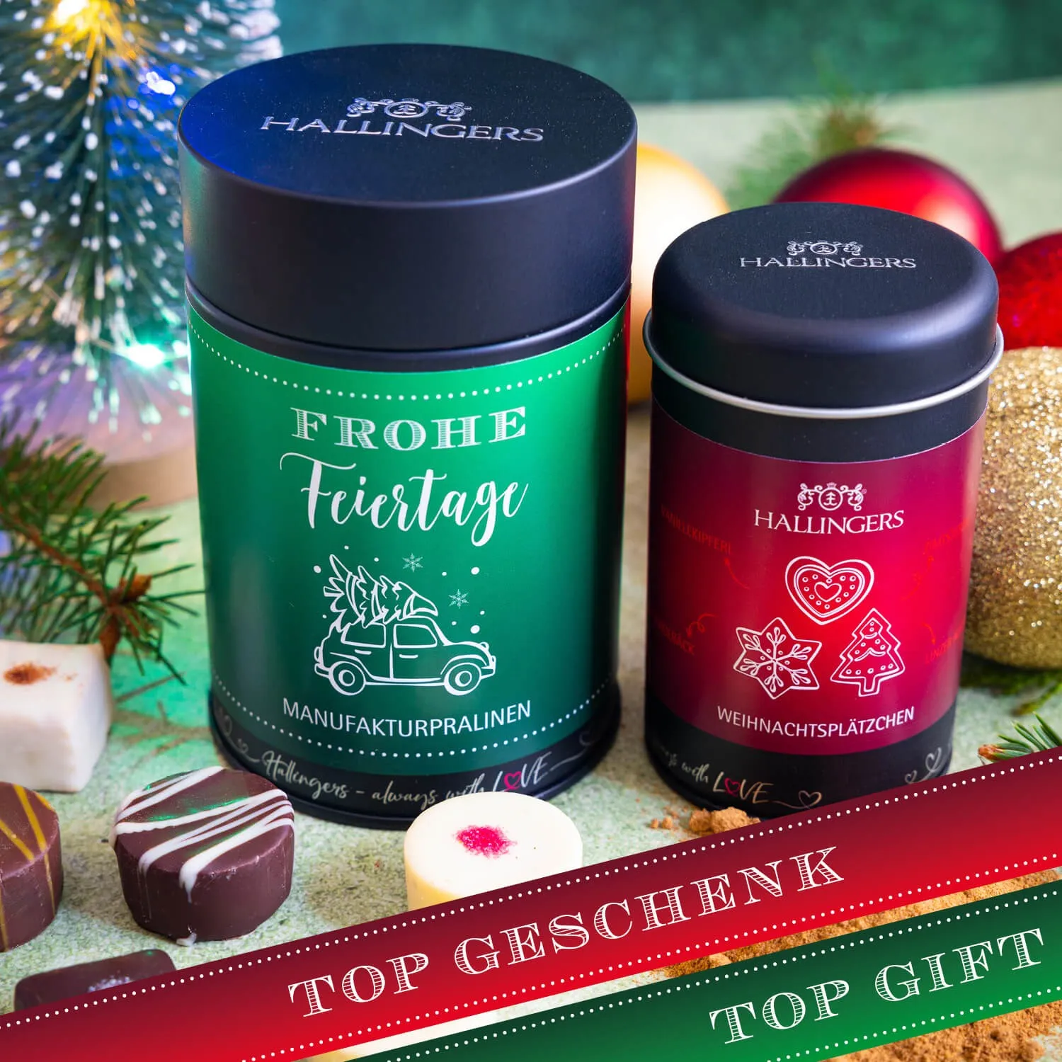 BESONDERS STATT GEWÖHNLICH - Edition \Frohe Weihnachten\: Während andere auf Masse setzen, entsteht echter Feinkost-Genuss durch perfekt abgestimmte Spezialitäten (großes Mitbringsel Schokolade Pralinen Engelszauber-Tee & XMS-Gewürz)
