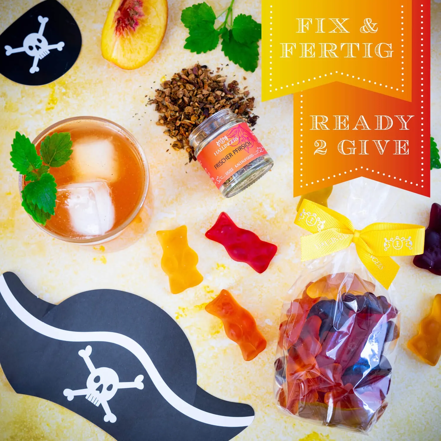 BESONDERS STATT GEWÖHNLICH - Edition \Piraten Tüte\: Während andere auf Masse setzen, entsteht echter Feinkost-Genuss durch perfekt abgestimmte Spezialitäten (kleines Mitbringsel Fruchtsaftbärchen & Coldbrew Eistee)