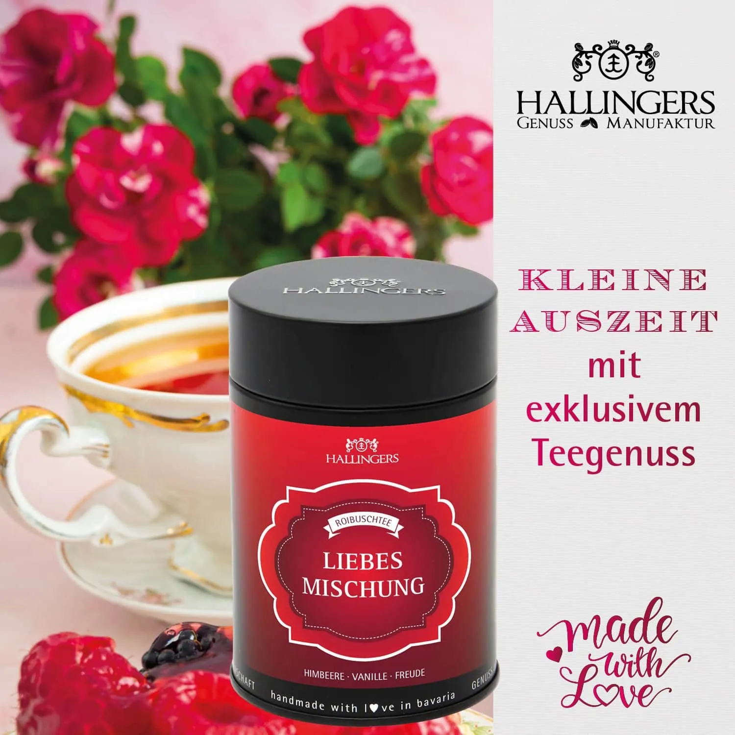 Hab dich lieb (großer Liebesgruß Nougat, Tee, Pralien, Duftkerze, Konfitüre & viel mehr) - Feinkost-Set, XXL-Geschenkkorb Gourmet