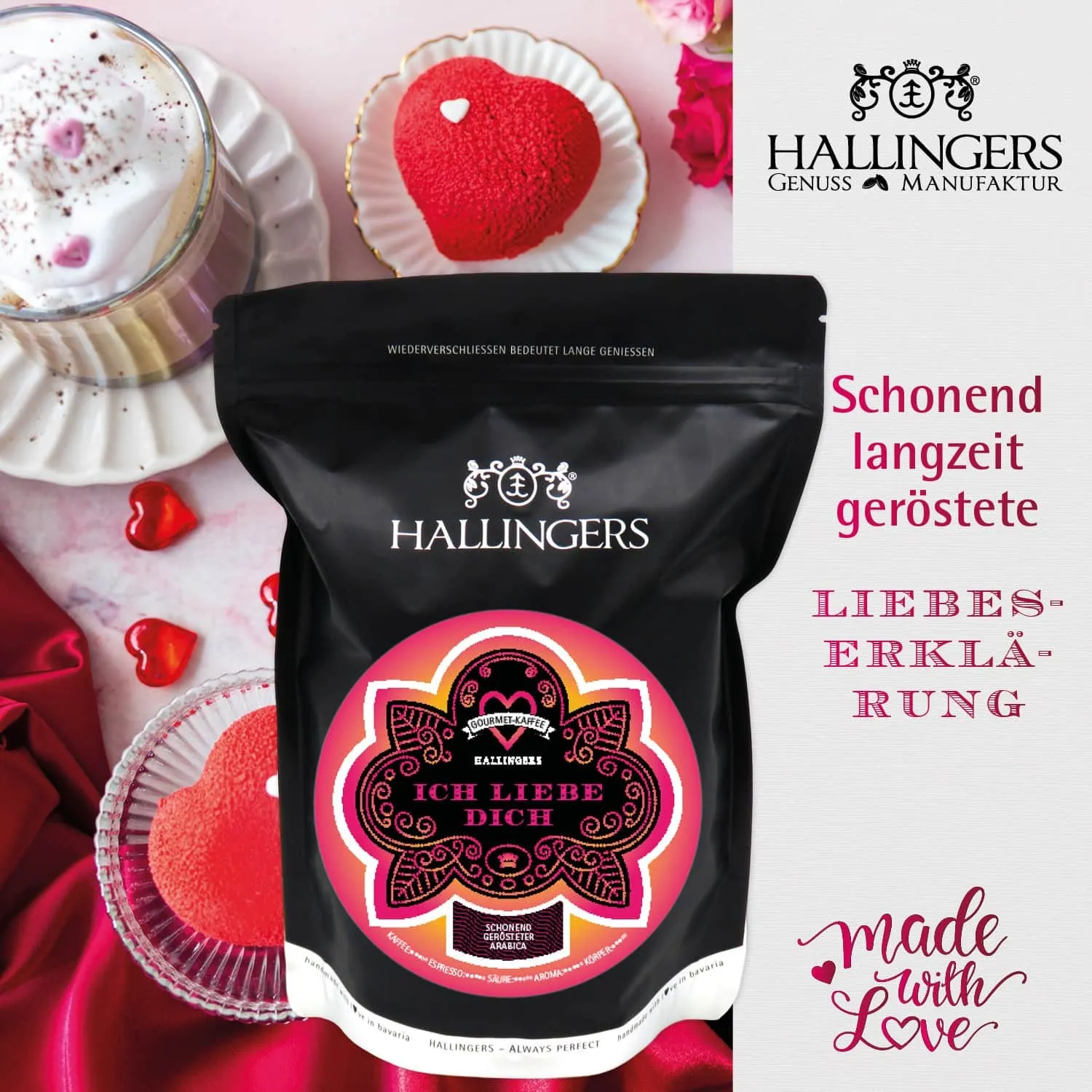 Ich liebe dich (großer Liebesgruß Schoki Sekt Pralinen Kaffee Tee Nougat & viel mehr) - Feinkost-Set, XXL-Geschenkkorb Gourmet