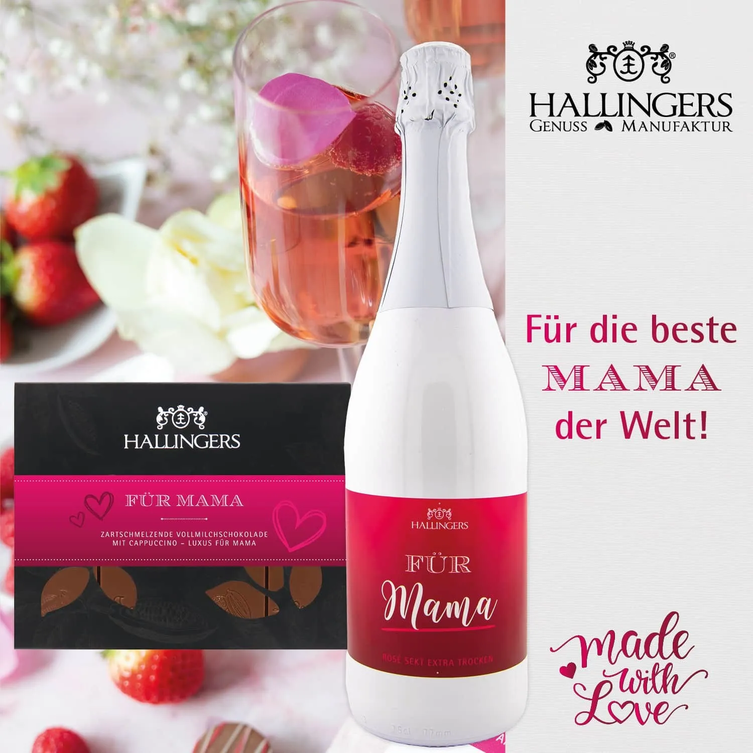 Für Mama (große Selektion Sekt, Duftkerze, Nougat, Kaffee, Konfitüre, Gewürz & mehr) - Feinkost-Set, XXL-Geschenkkorb Gourmet
