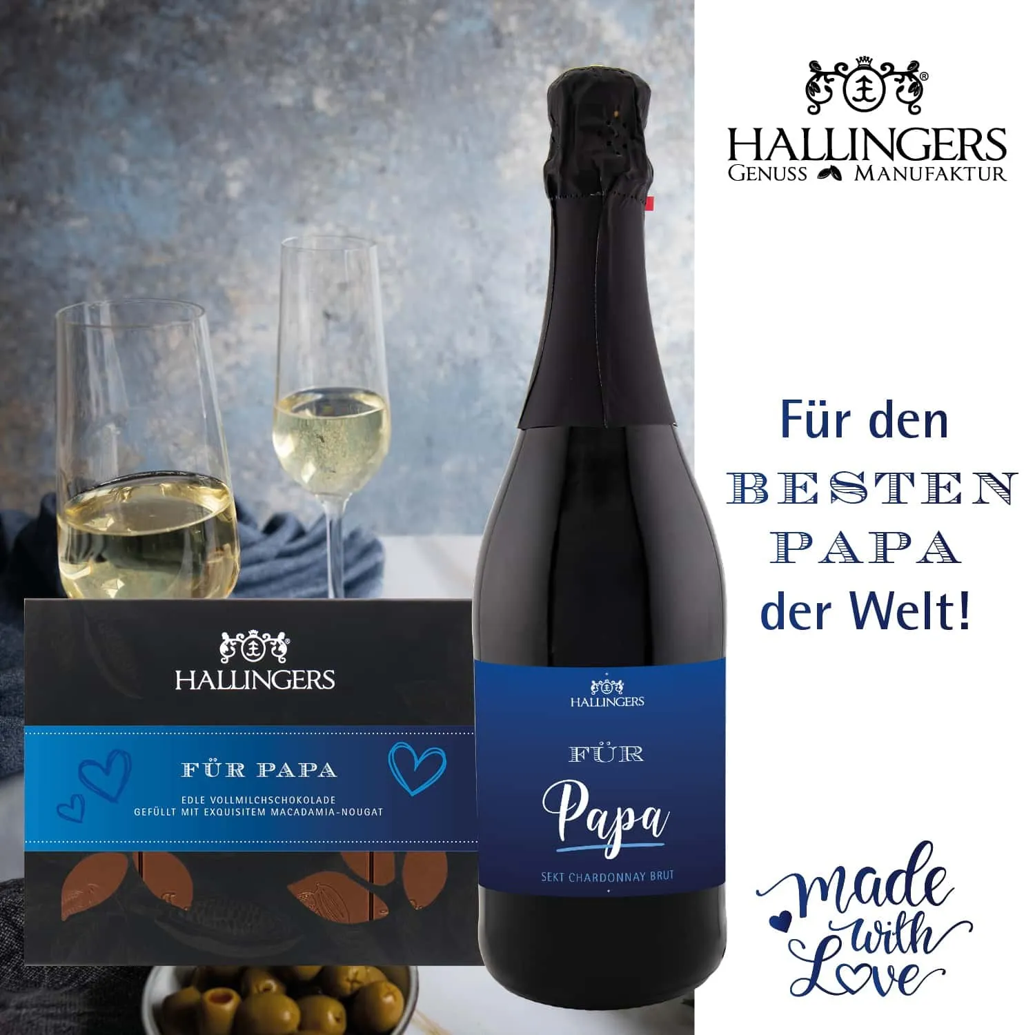 Für Papa (große Selektion Sekt, Biergelée, Kaffee, Nougat, Gewürze, Pralinen & mehr) - Feinkost-Set, XXL-Geschenkkorb Gourmet