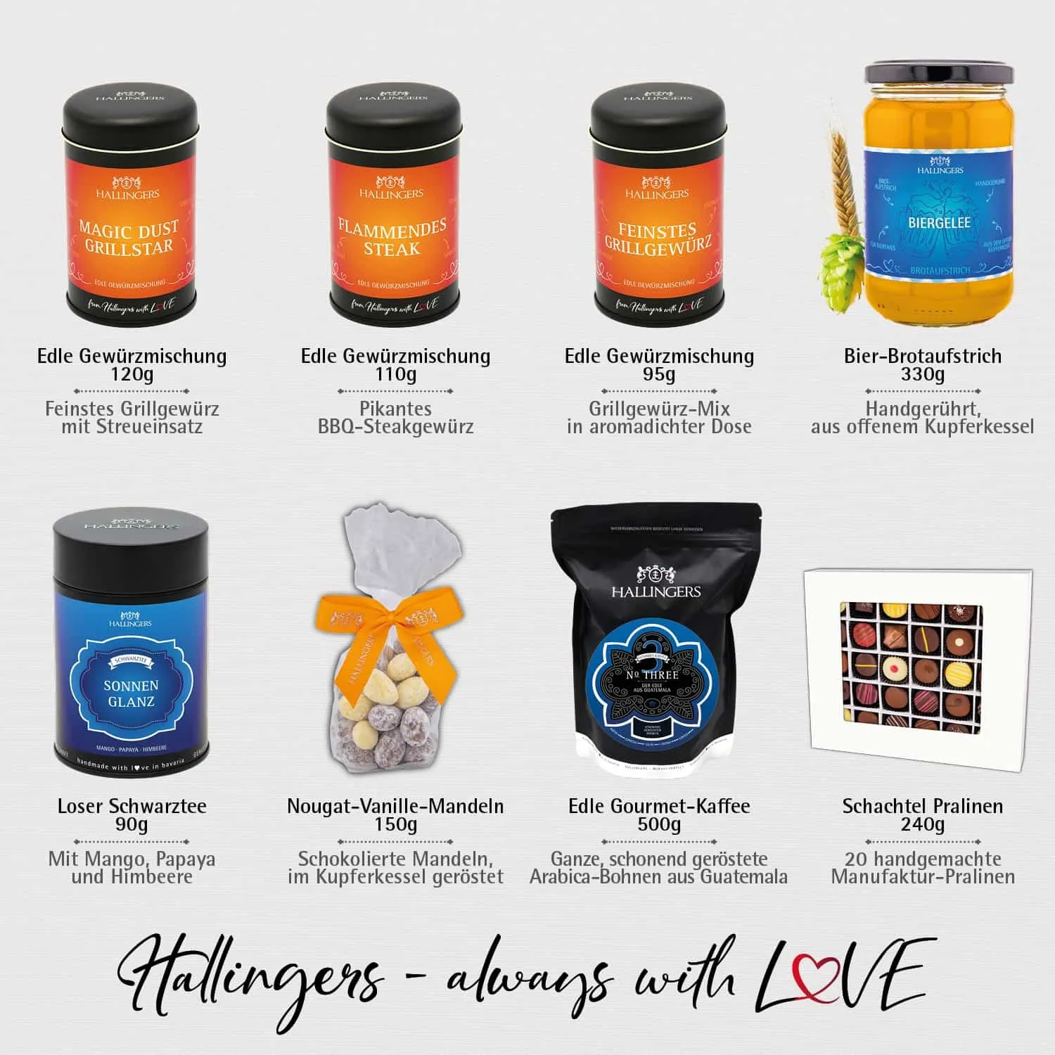 Herren Handtasche (große Selektion Schoki, Biergelée, Pralinen Nougat Kaffee Gewürze & mehr) - Feinkost-Set, XXL-Geschenkkorb Gourmet
