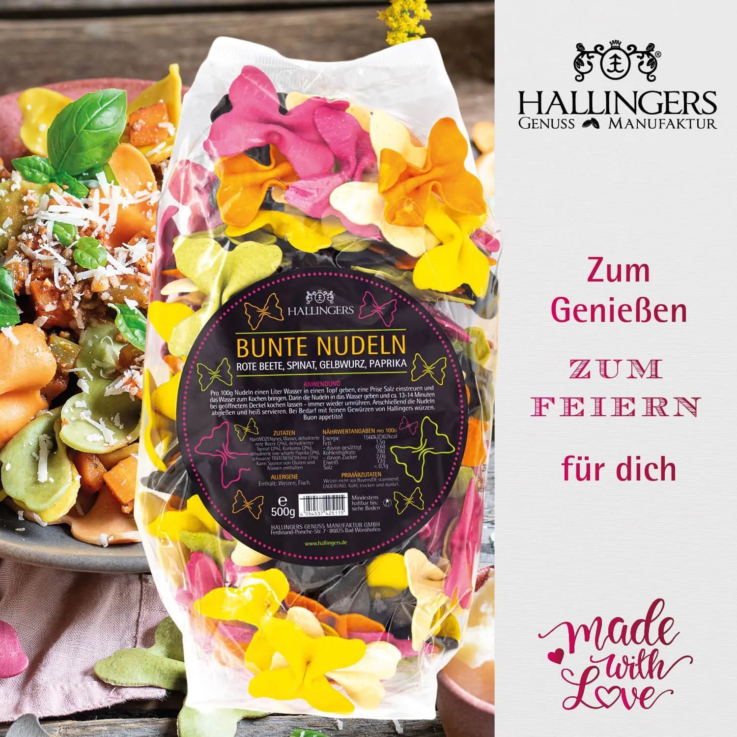 Herzlichen Glückwunsch (großer Glückwunsch Bunte Nudeln, Öl, Gewürz, Pralinen, Nougat & mehr) - Feinkost-Set, XXL-Geschenkkorb Gourmet