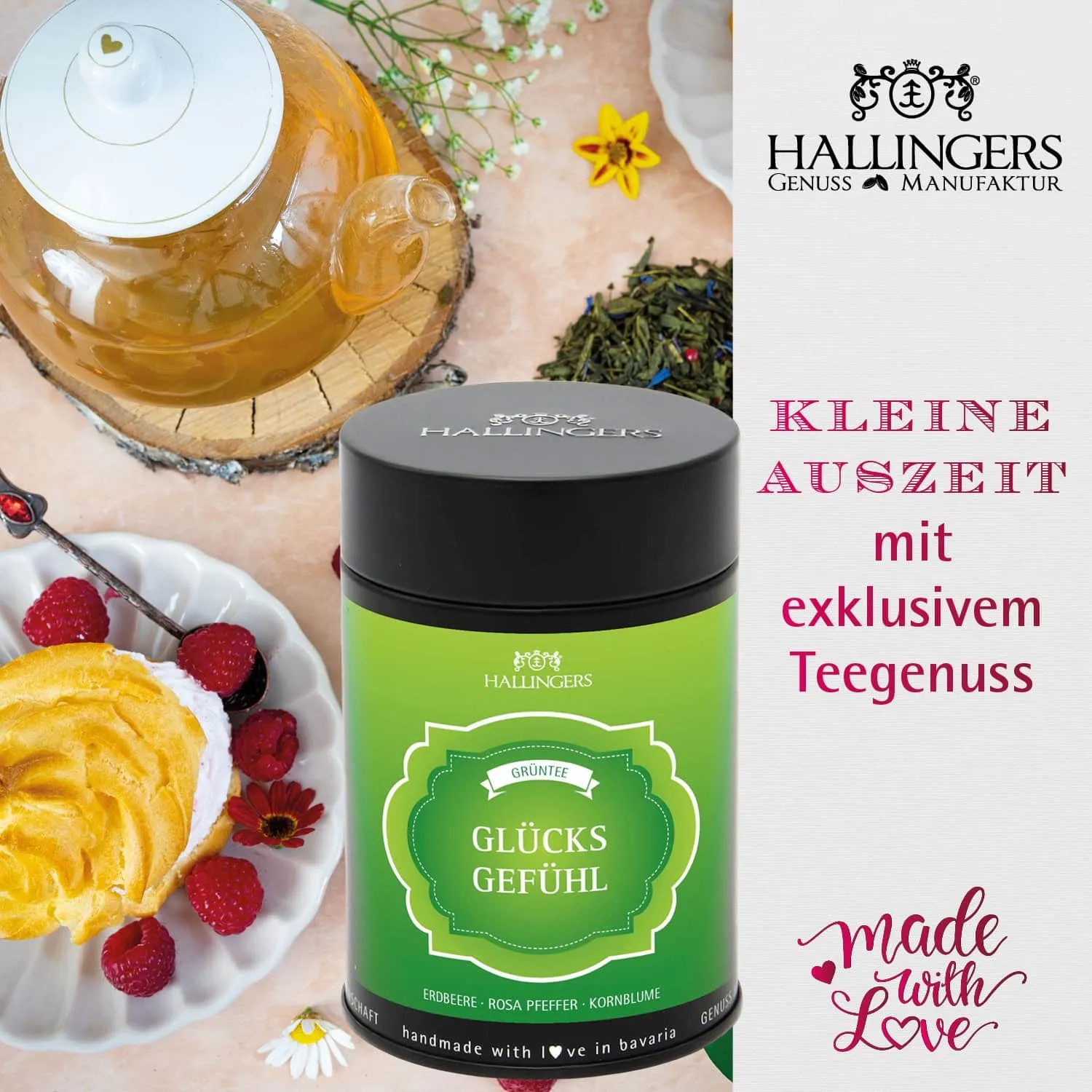 Viel Glück (großer Glücksgruß Pralinen, Tee, Nougat, Schoki, Duftkerze Müsli & mehr) - Feinkost-Set, XXL-Geschenkkorb Gourmet