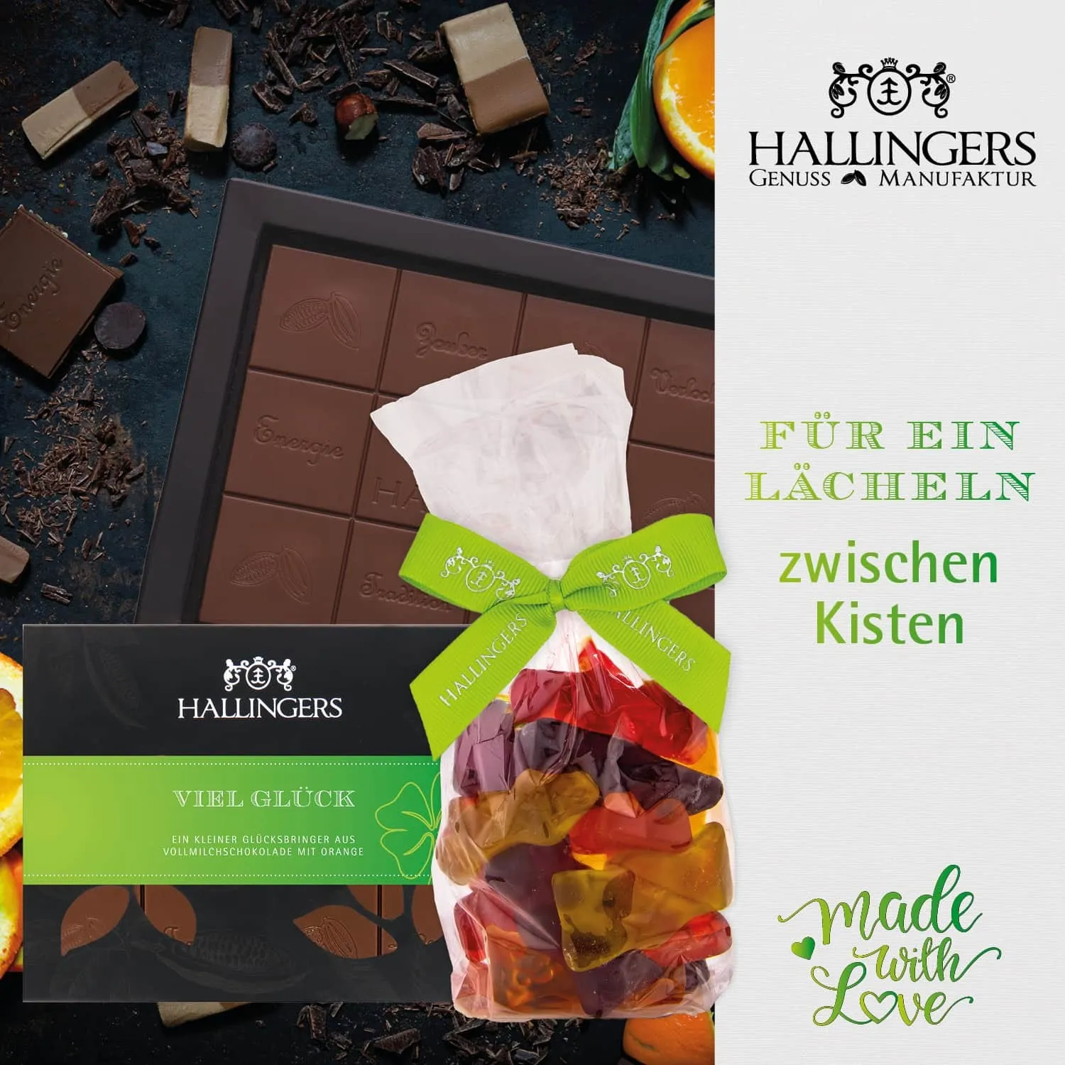 BESONDERS STATT GEWÖHNLICH - Edition \Viel Glück im neuen Zuhause\: Während andere auf Masse setzen, entsteht echter Feinkost-Genuss durch perfekt abgestimmte Spezialitäten (großer Glücksgruß Gewürz, Nougat, Busserl Pralinen Duftkerze & mehr)