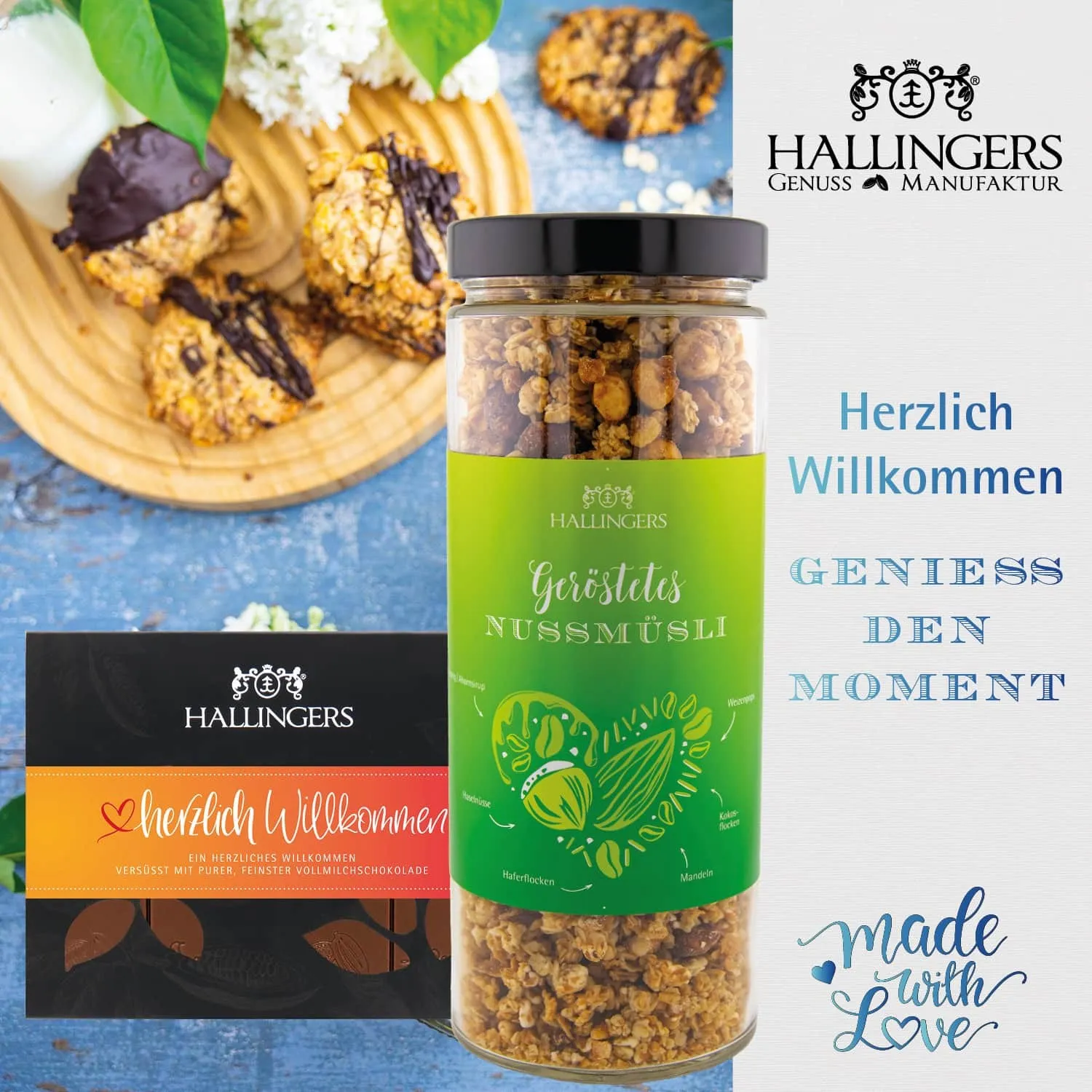 BESONDERS STATT GEWÖHNLICH - Edition \Herzlich Willkommen\: Während andere auf Masse setzen, entsteht echter Feinkost-Genuss durch perfekt abgestimmte Spezialitäten (großer Willkommensgruß Pralinen Nougat Konfitüre Gewürz Müsli & mehr)