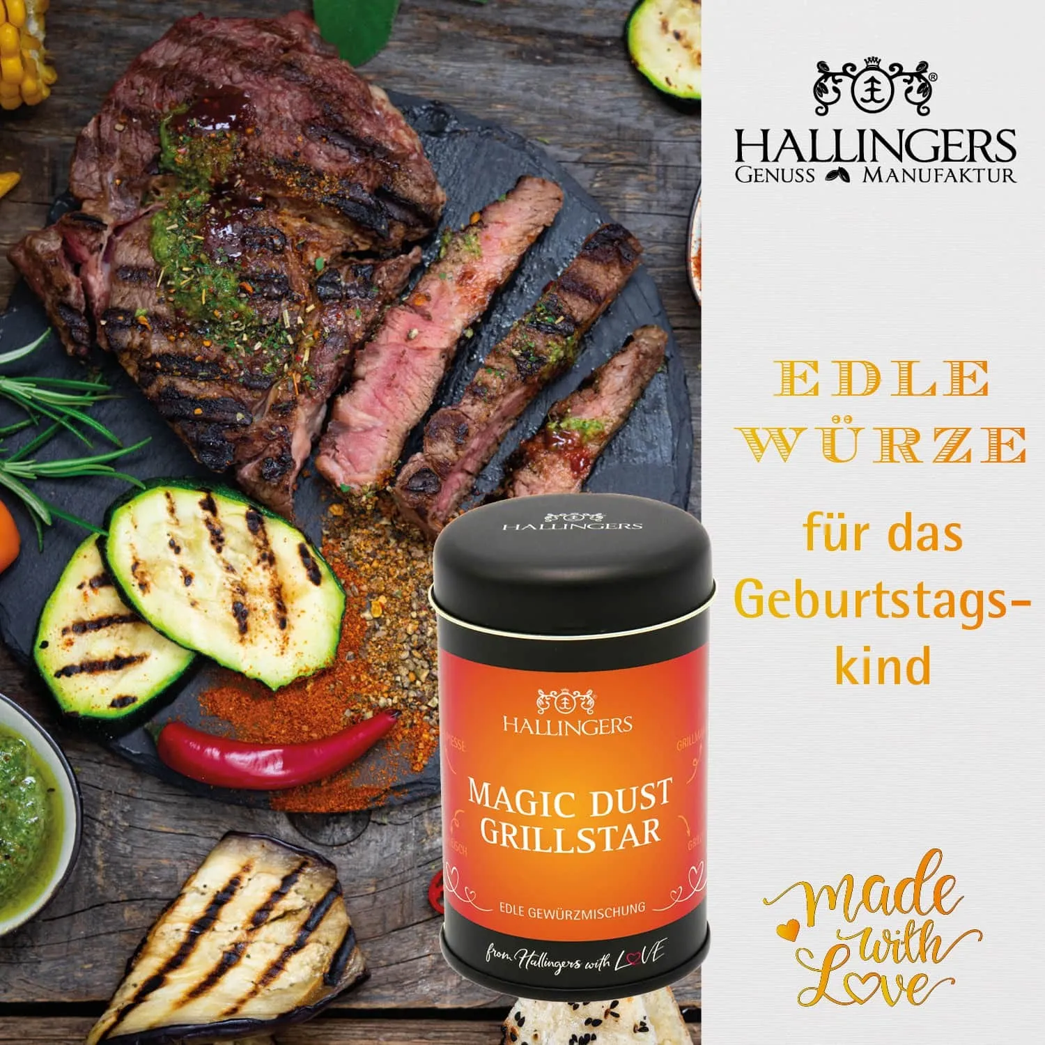 BESONDERS STATT GEWÖHNLICH - Edition \Happy birthday green\: Während andere auf Masse setzen, entsteht echter Feinkost-Genuss durch perfekt abgestimmte Spezialitäten (großer Geburtstagsgruß Serum, Müsli, Gummies, Pralinen, Rub Nougat & mehr)