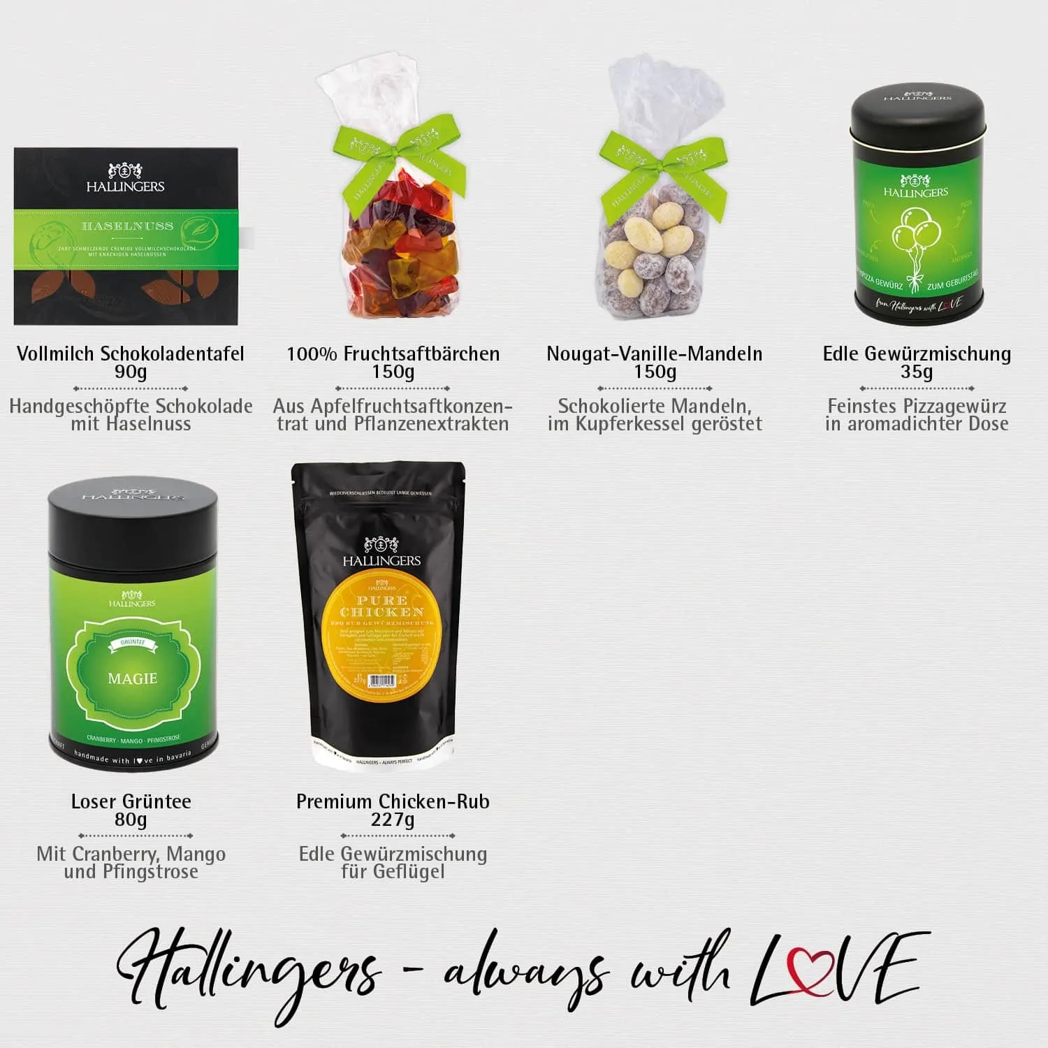 Happy birthday green (großer Geburtstagsgruß Serum, Müsli, Gummies, Pralinen, Rub Nougat & mehr) - Feinkost-Set, XXL-Geschenkkorb Gourmet