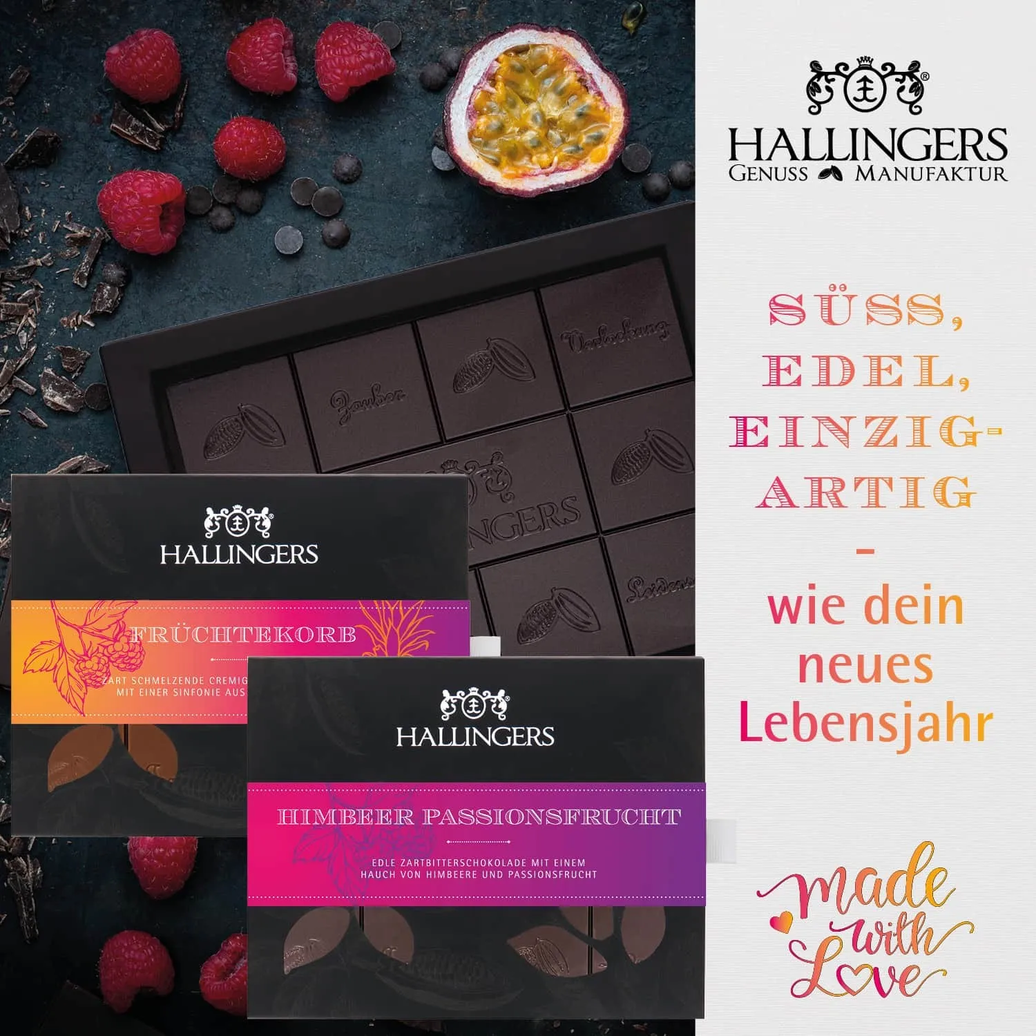 BESONDERS STATT GEWÖHNLICH - Edition \Happy birthday pink\: Während andere auf Masse setzen, entsteht echter Feinkost-Genuss durch perfekt abgestimmte Spezialitäten (großer Geburtstagsgruß Sekt, Pralinen, Nougat, Müsli Duftkerze & viel mehr)