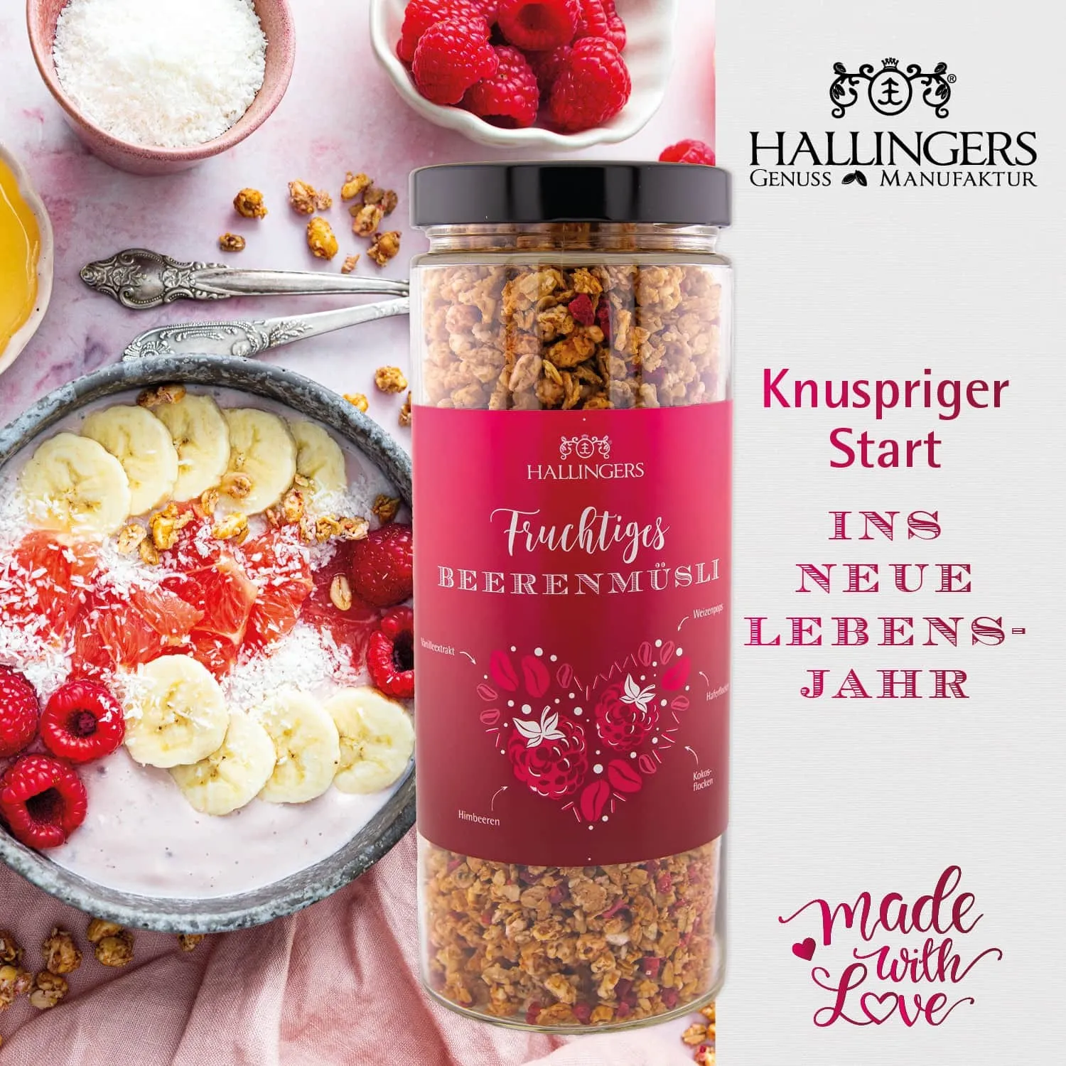 Happy birthday pink (großer Geburtstagsgruß Sekt, Pralinen, Nougat, Müsli Duftkerze & viel mehr) - Feinkost-Set, XXL-Geschenkkorb Gourmet
